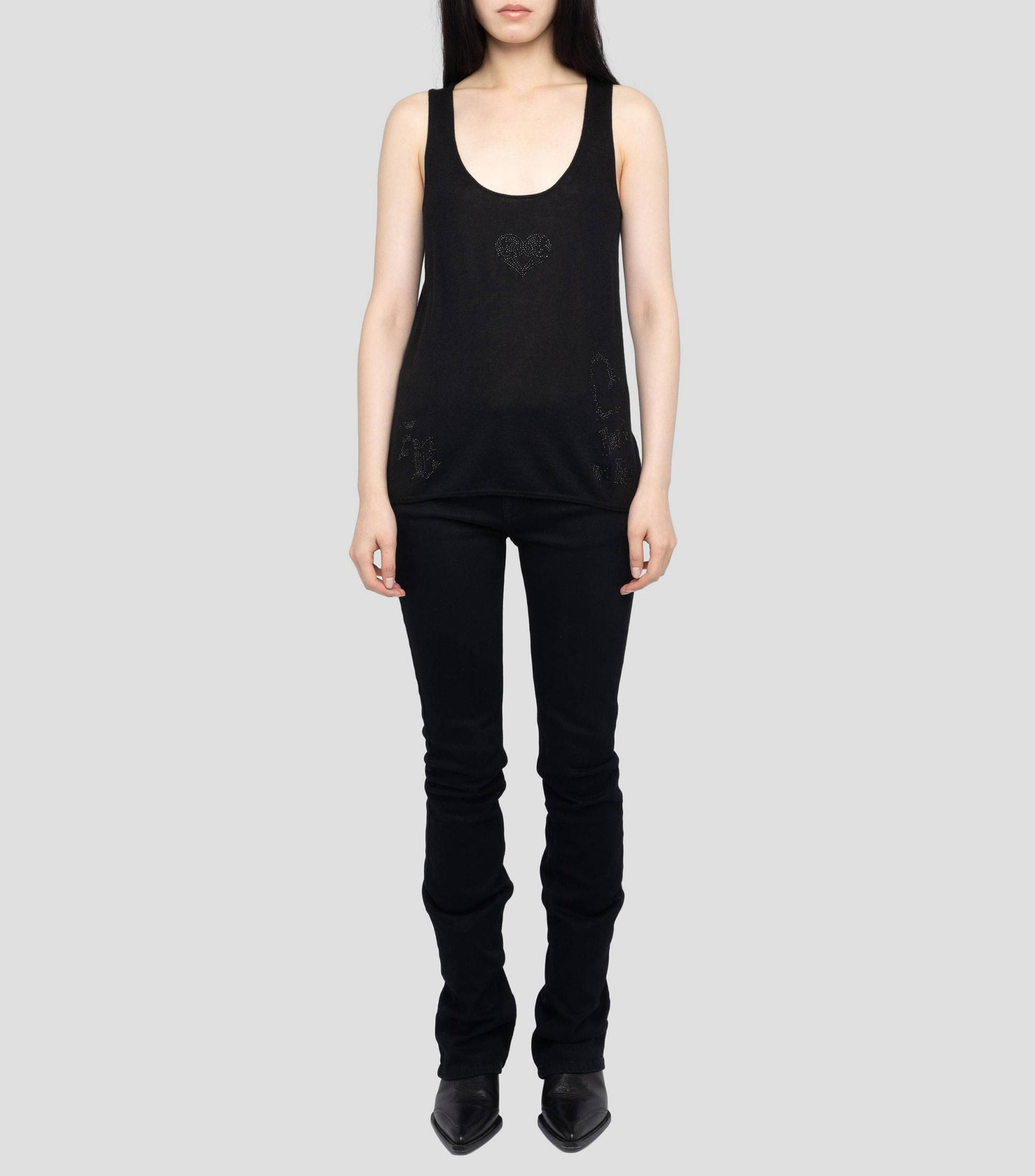 Tank Top cuello redondo sin mangas fantasía Mujer