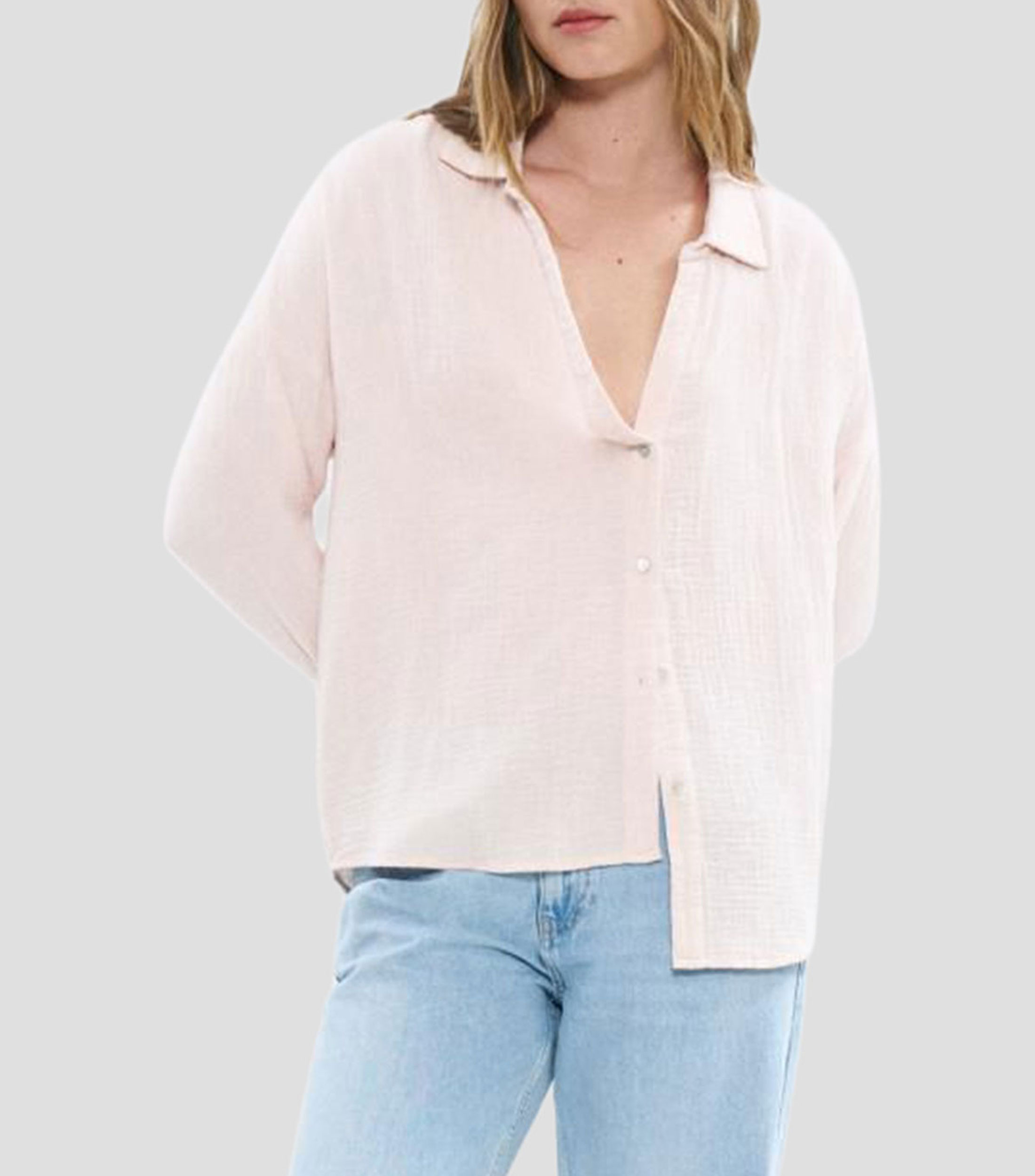 Camisa Microdiseño manga larga Mujer
