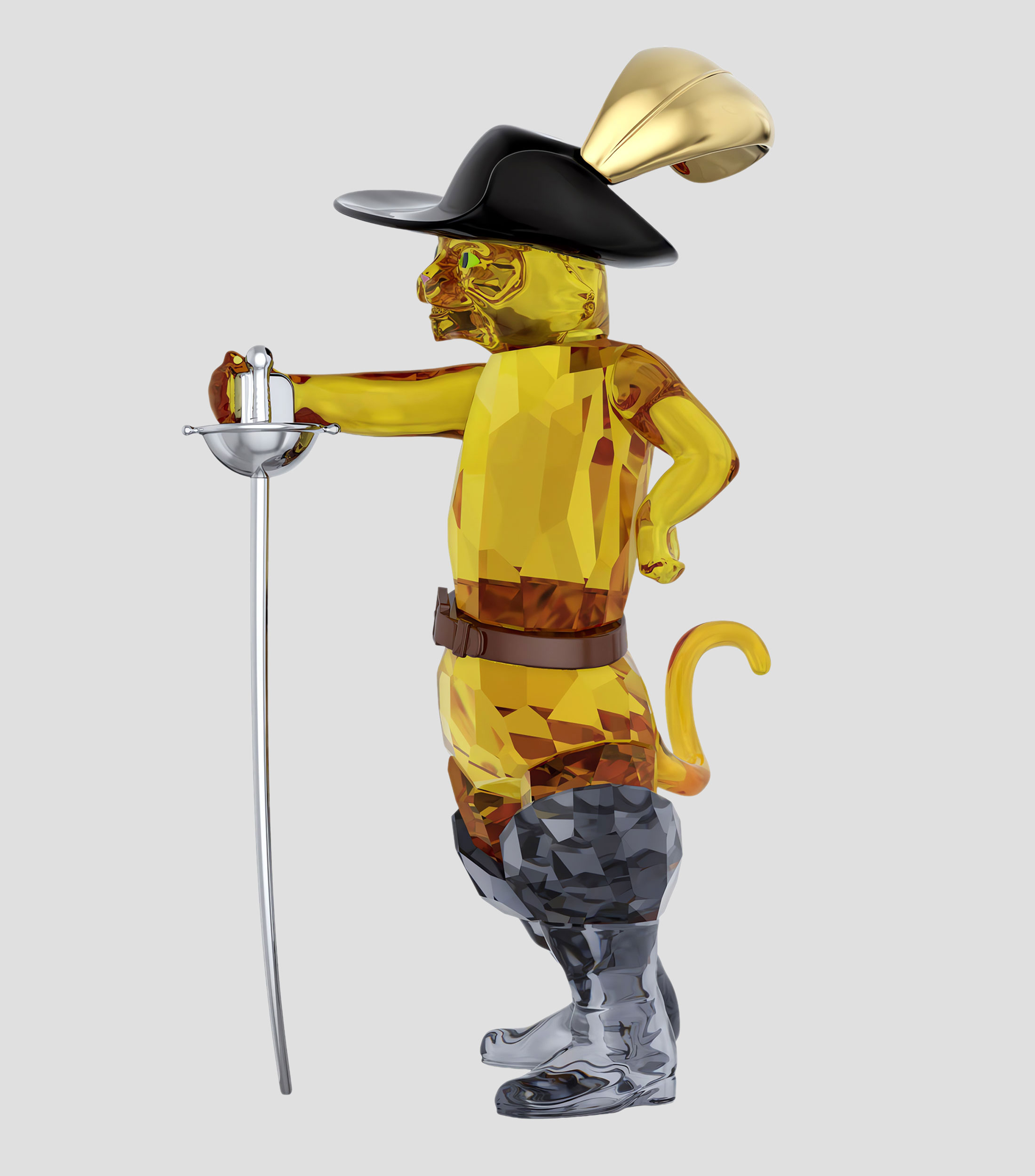 Figura Decorativa Gato con Botas en Cristal