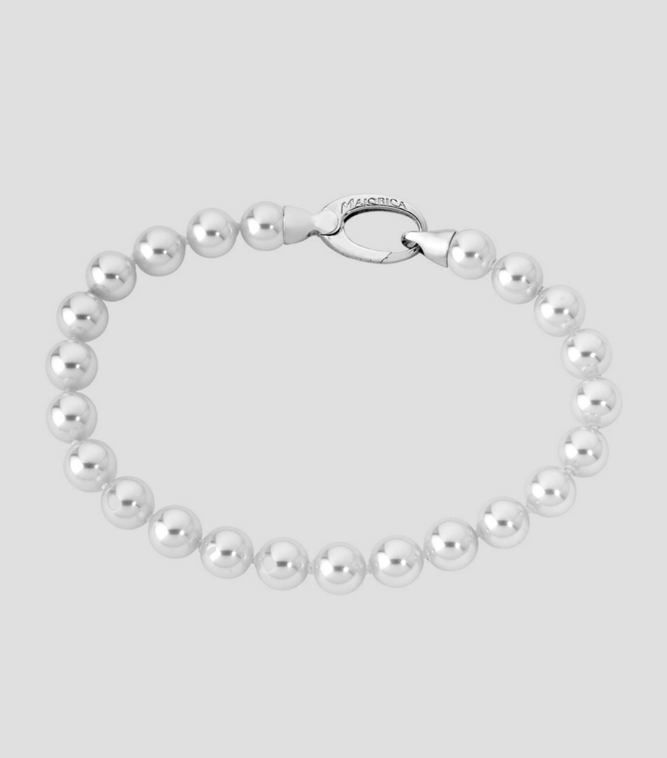 Pulsera Lyra en plata con perlas Mujer