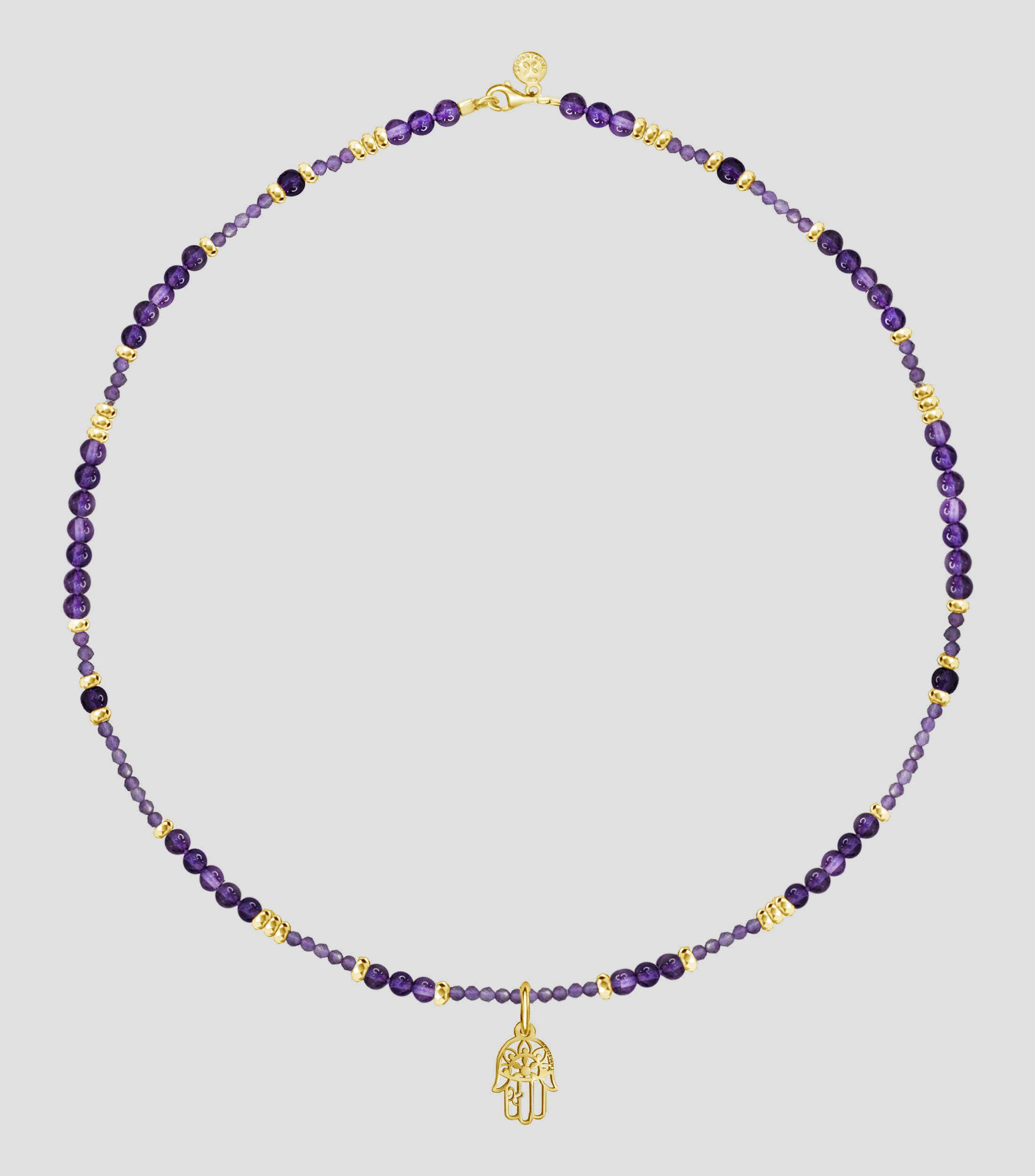Collar en plata Mano Zen con amatista Mujer