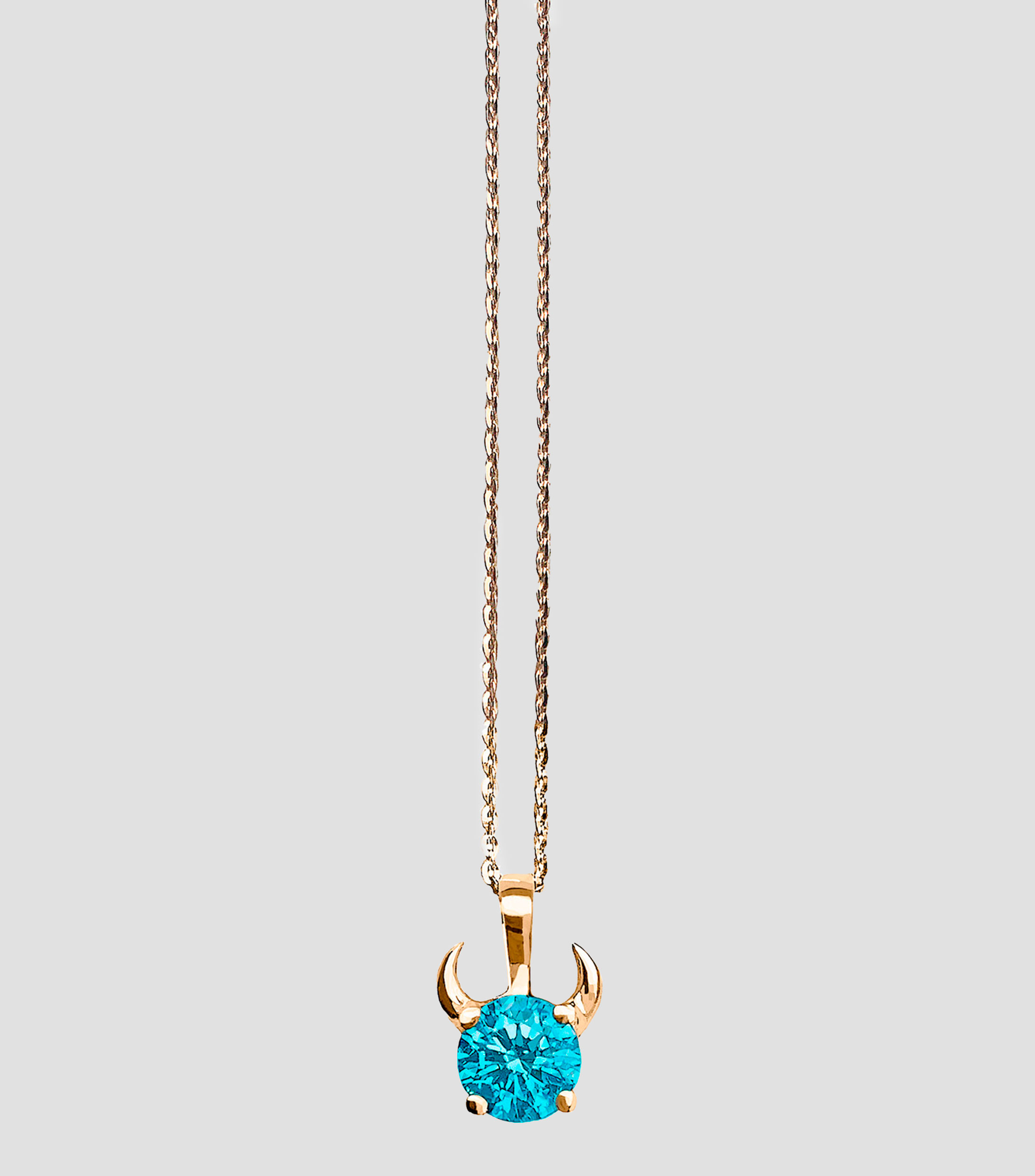Dije en Oro de 14 Kilates con Topacio Azul Unisex