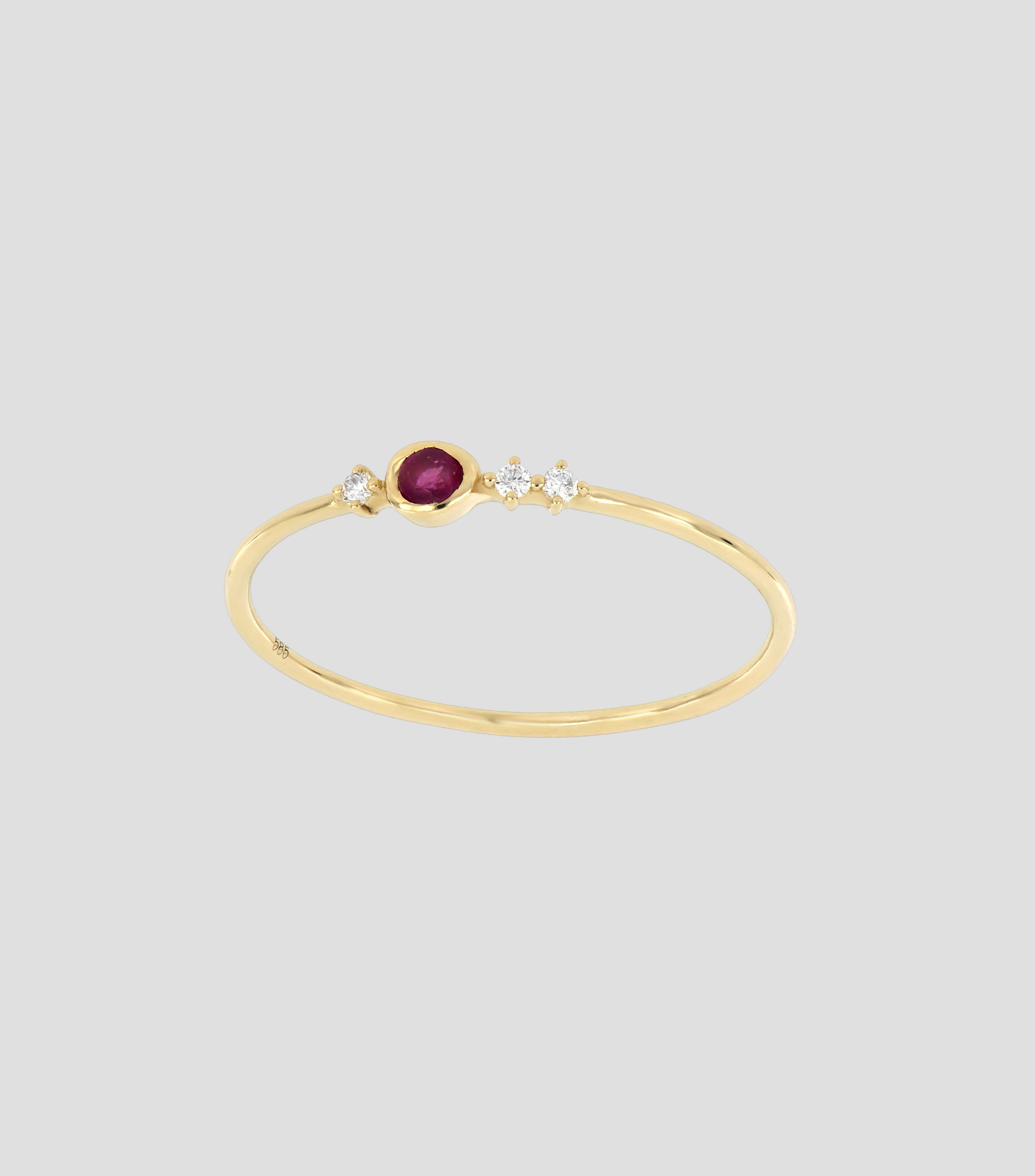 Anillo en oro amarillo de 18 Kts con rubi Kind Mujer