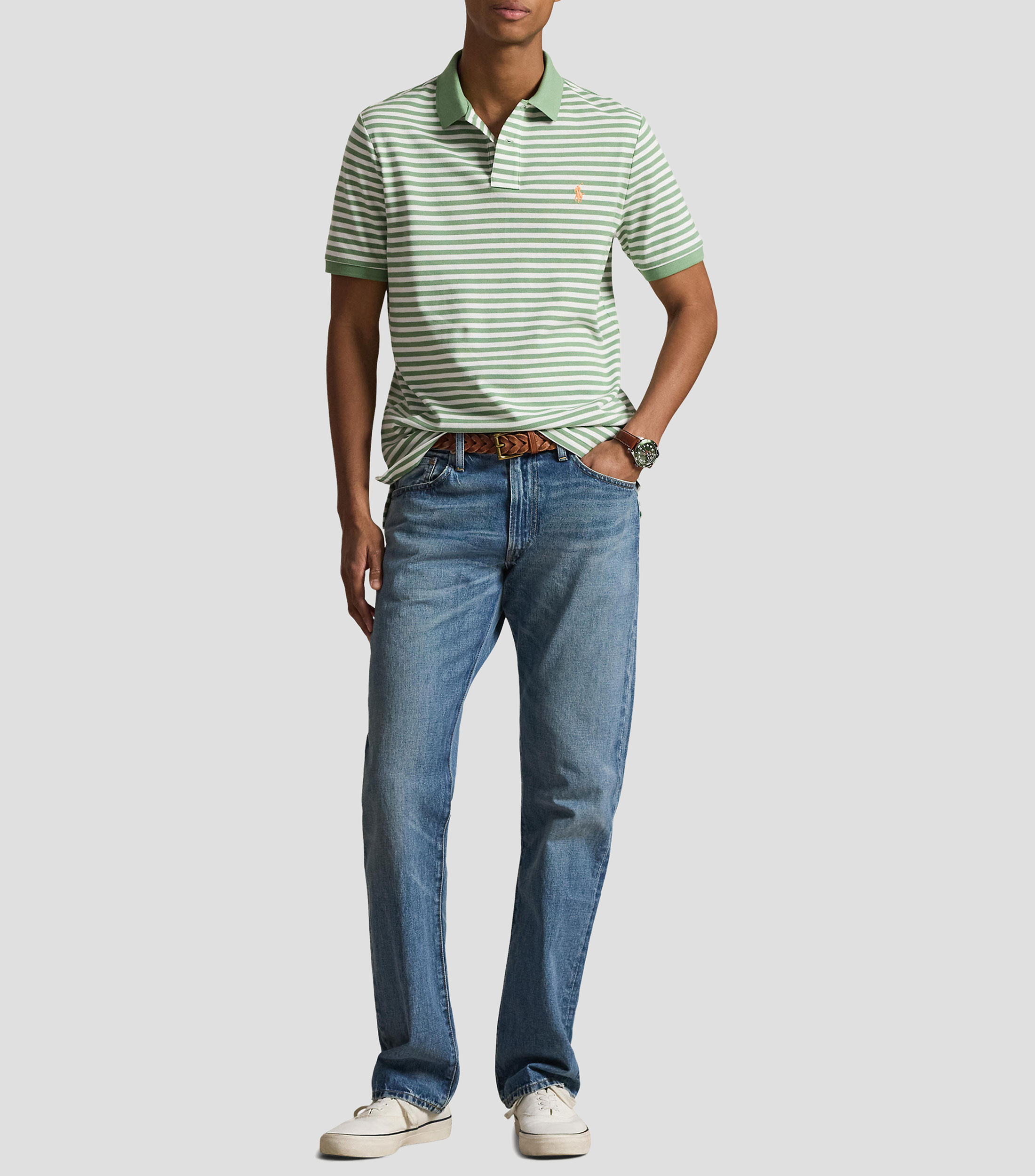 Playera tipo polo rayas manga corta Hombre