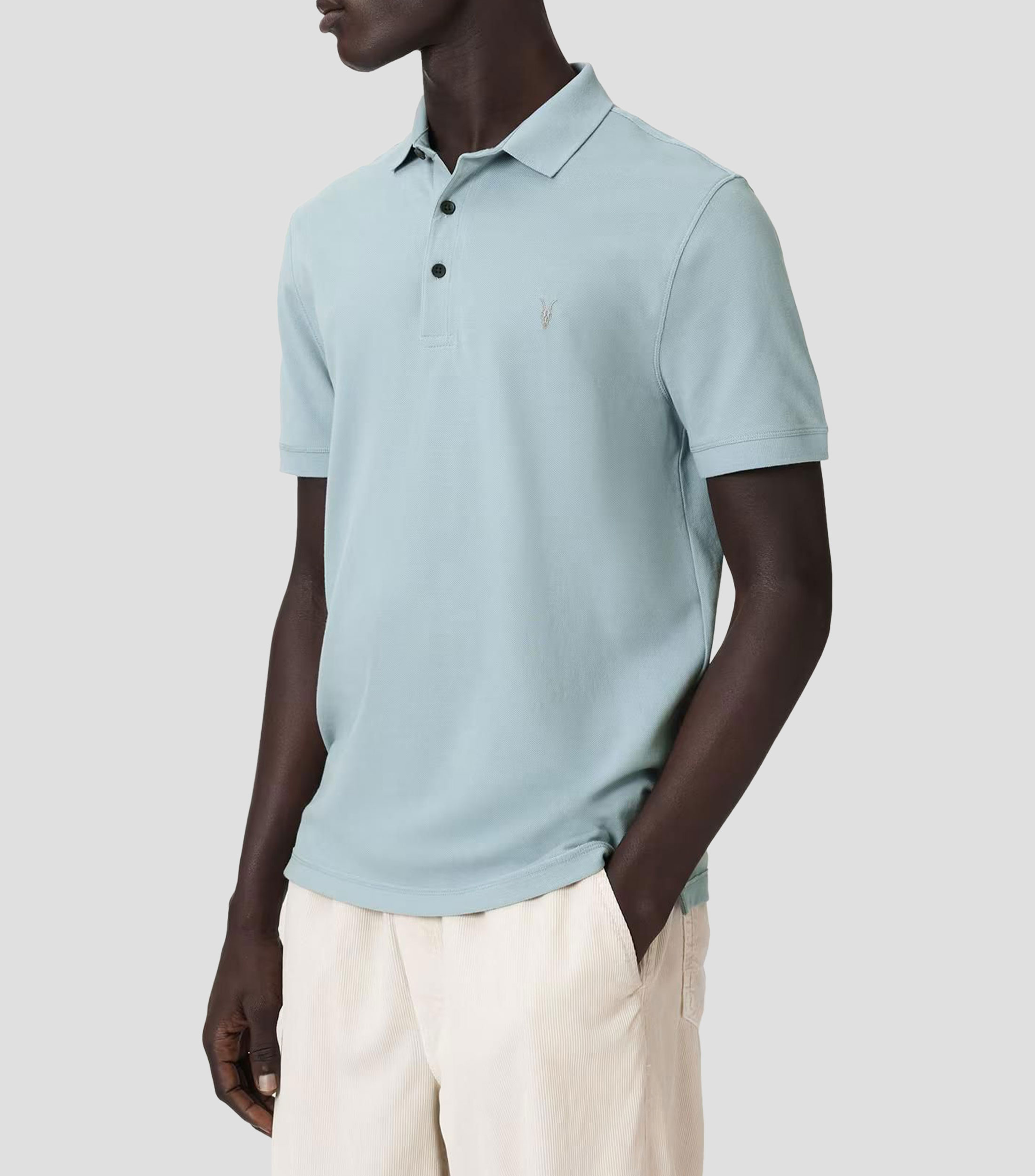 Playera tipo polo manga corta lisa Hombre