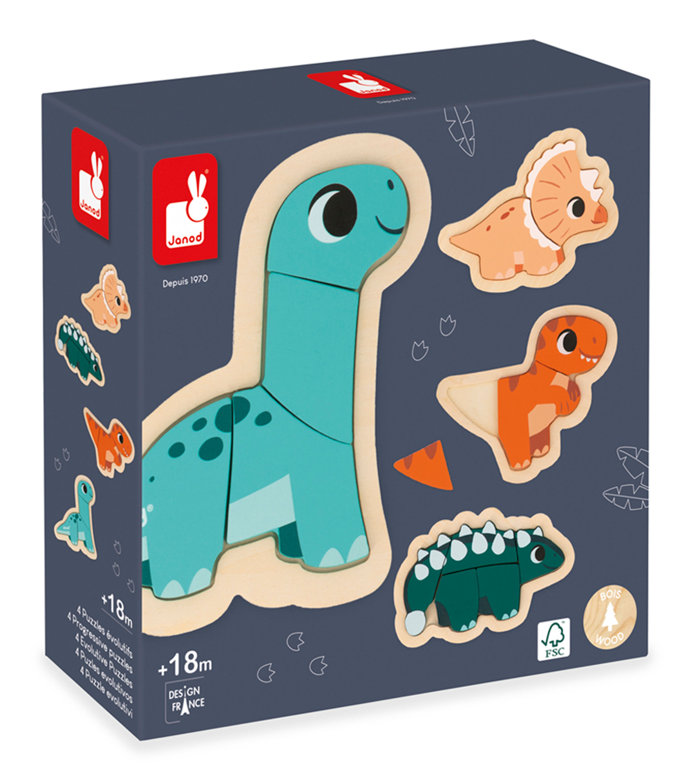 Set 4 Rompecabezas Evolutivos Dino