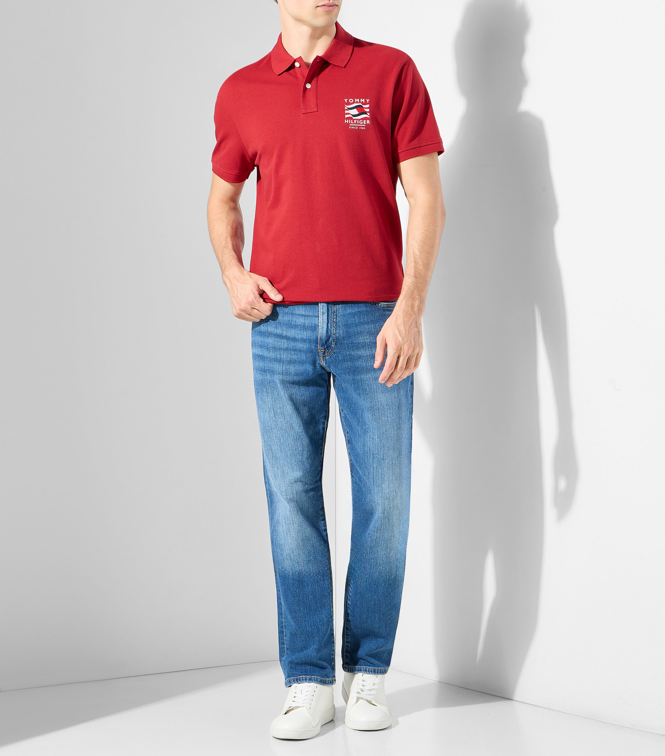 Playera tipo polo manga corta lisa Hombre