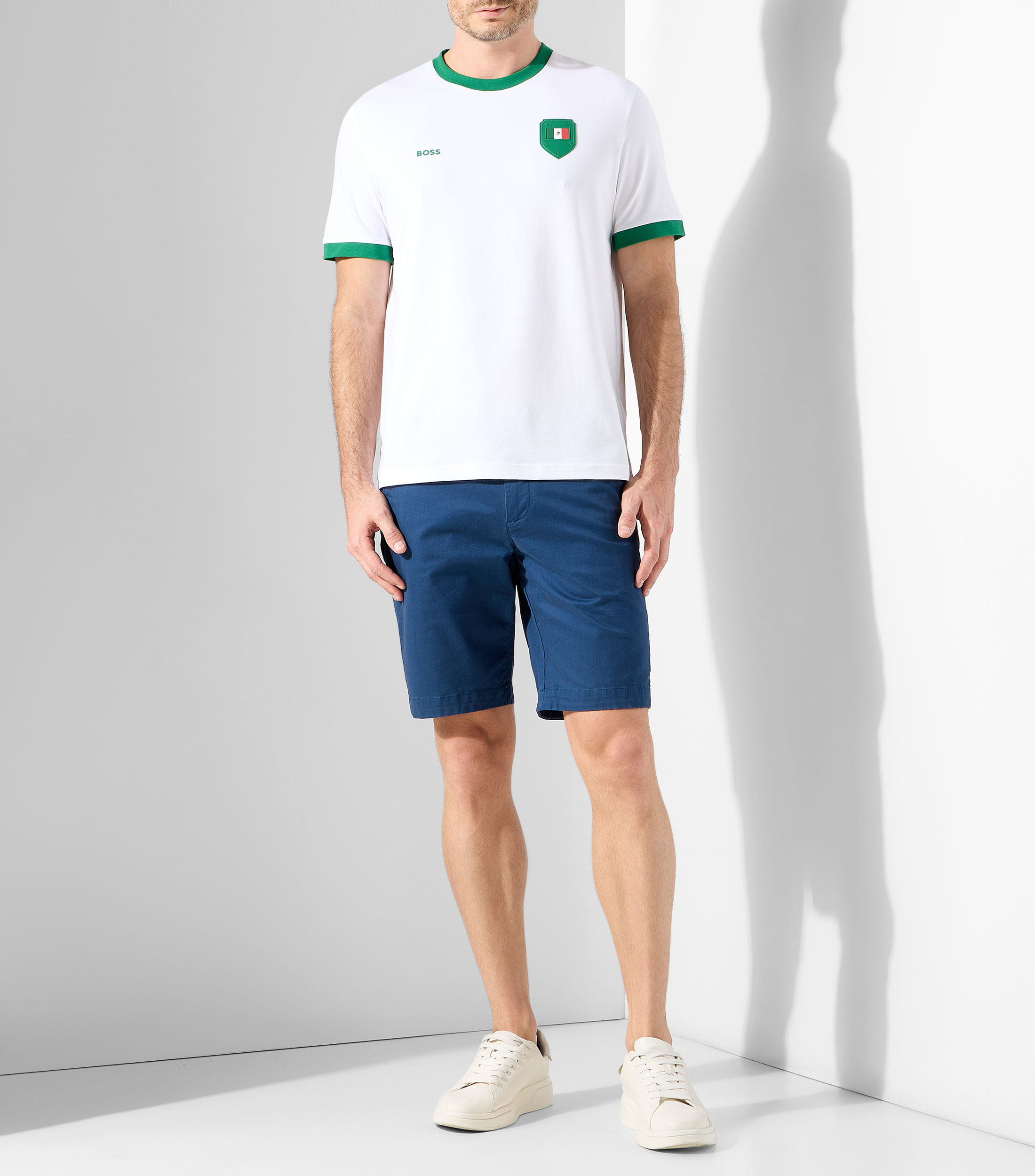 Playera cuello redondo manga corta sólida México Hombre
