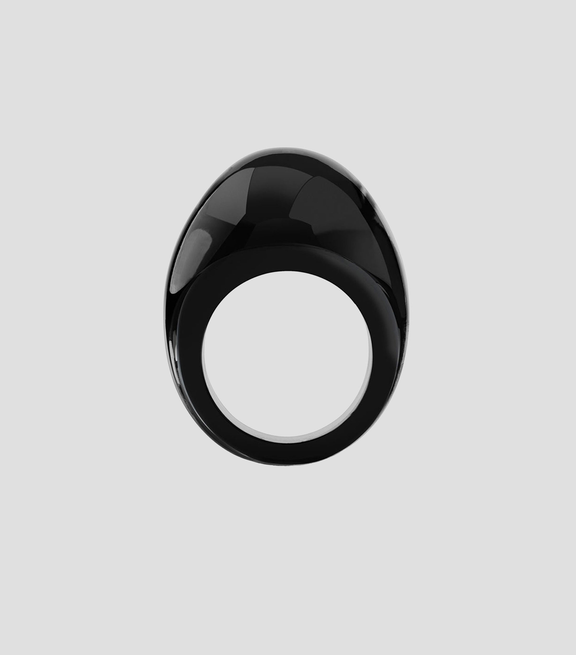 Anillo Cabochon con cristal negro Mujer Talla 49