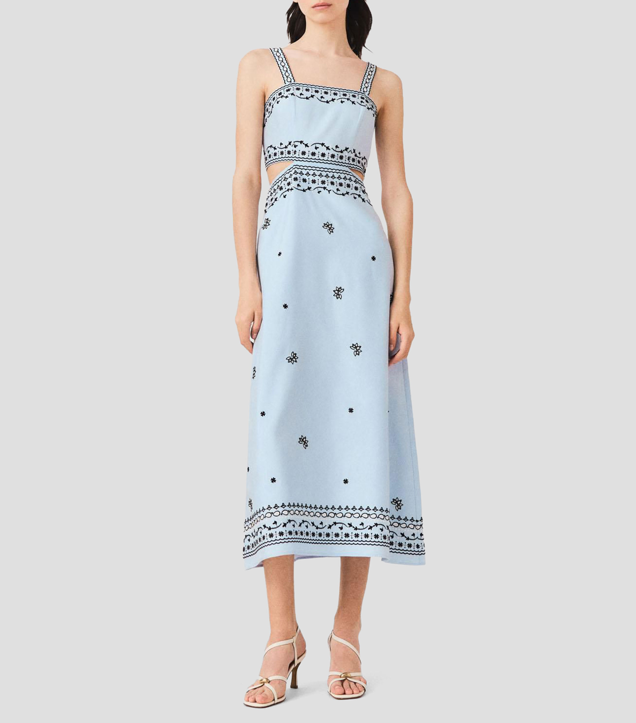 Vestido largo estampado Mujer