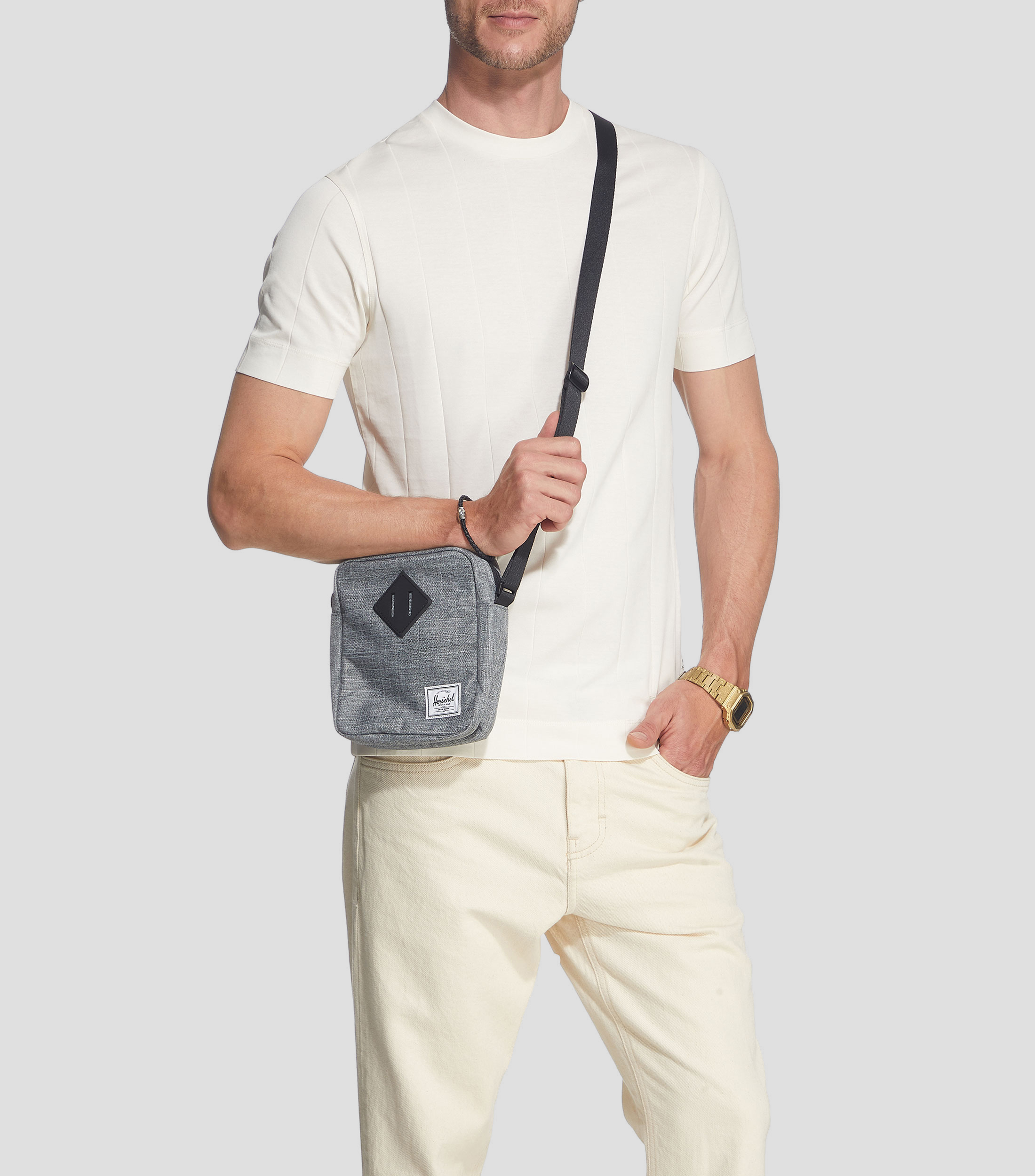 Bolso Crossbody gris jaspeado Heritage Hombre