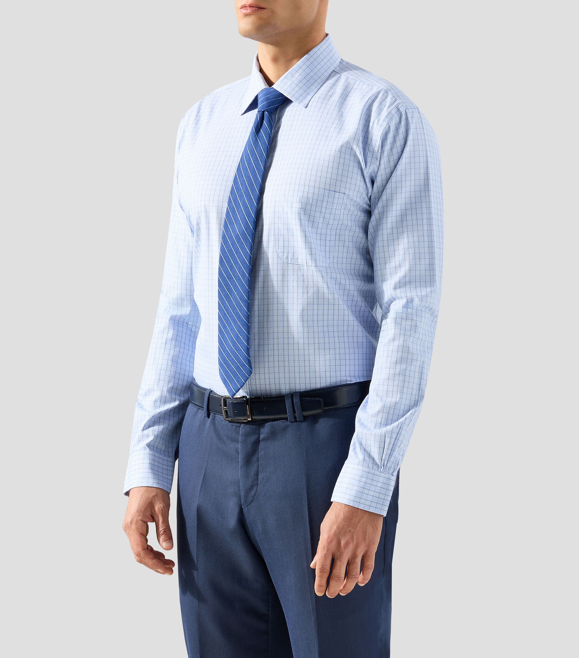 Camisa de cuadros manga larga Hombre