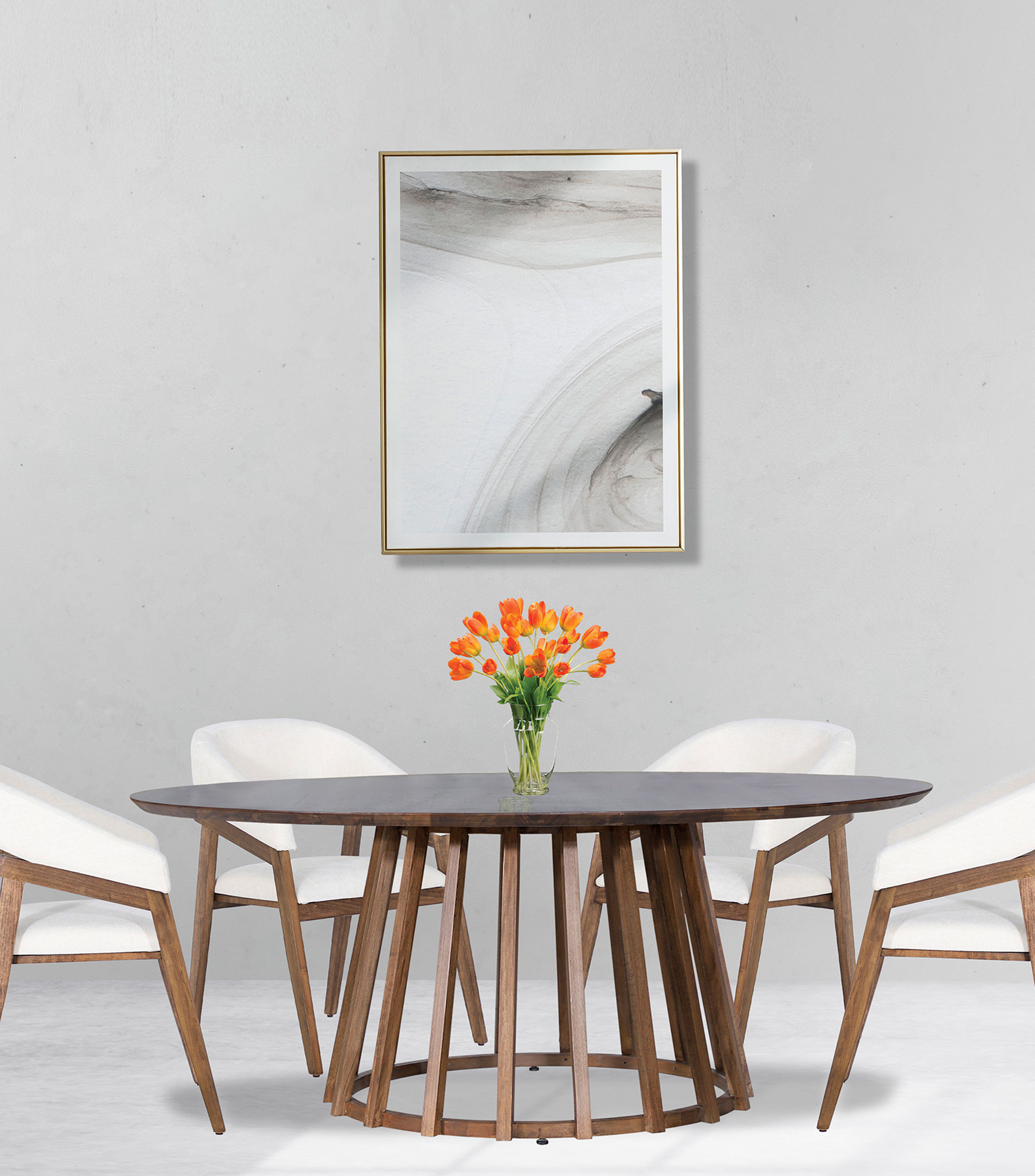 Mesa Quebec en MDF y chapa natural Moka