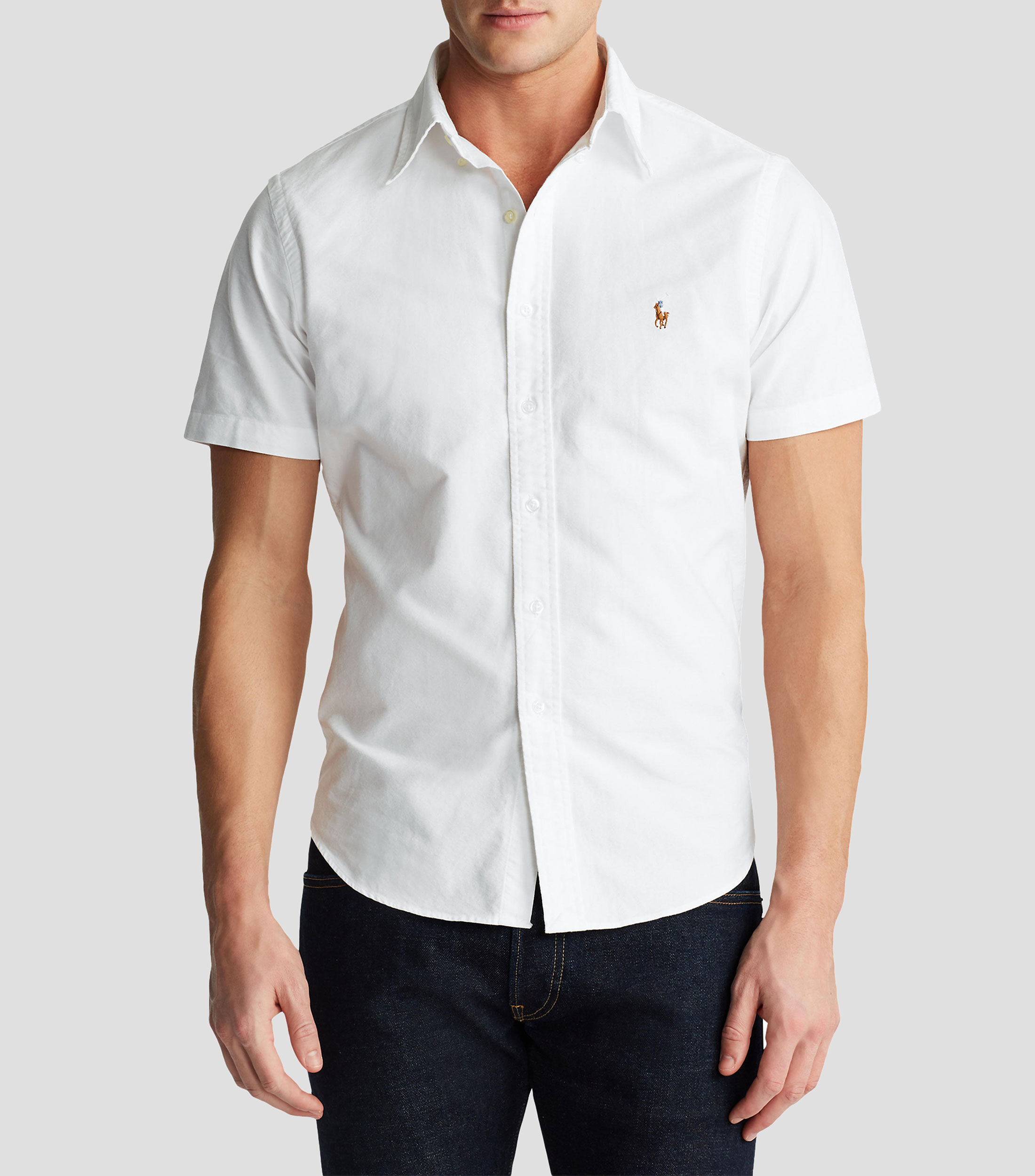 Camisa lisa manga corta Hombre