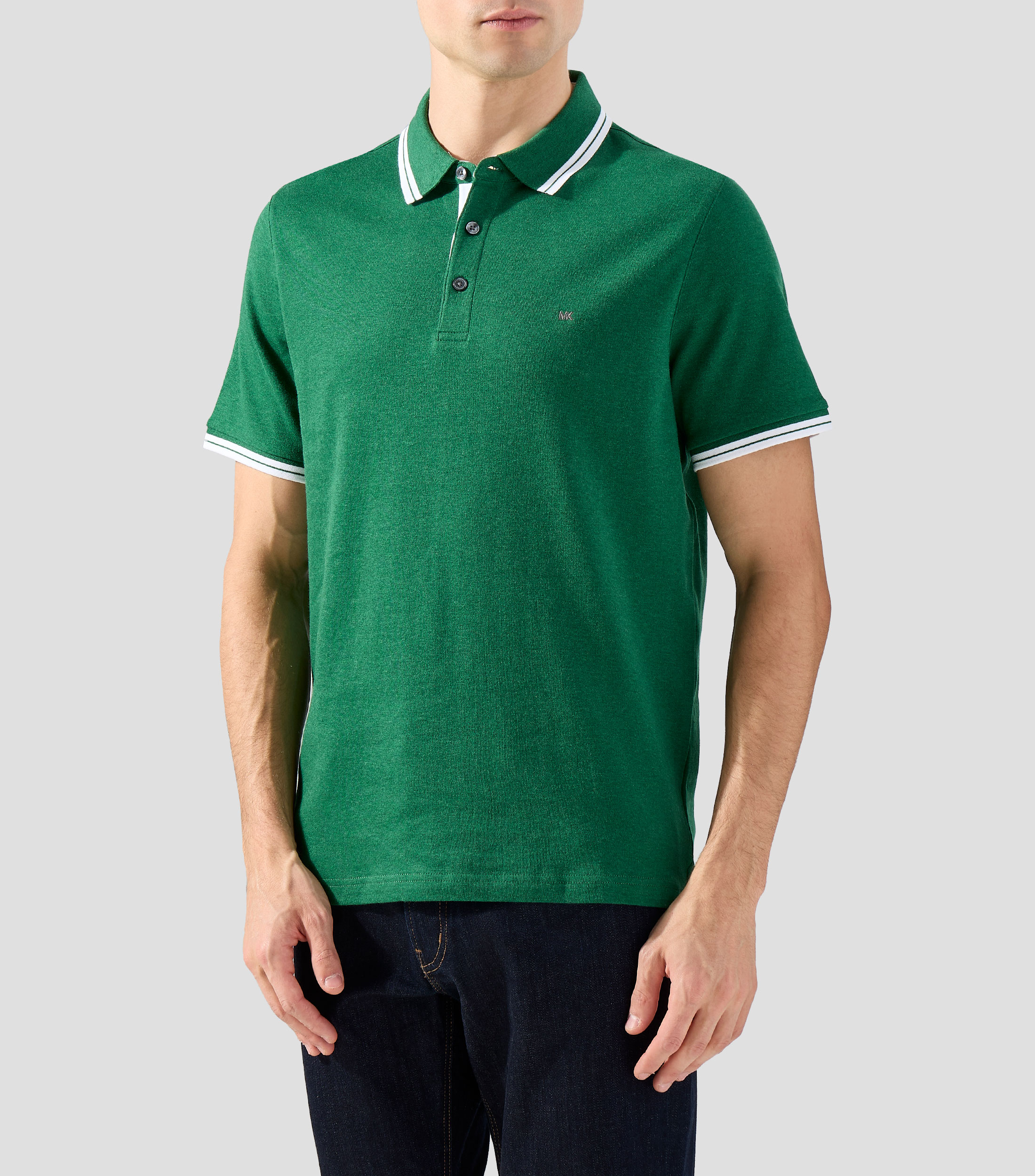 Playera tipo polo con manga corta lisa Hombre