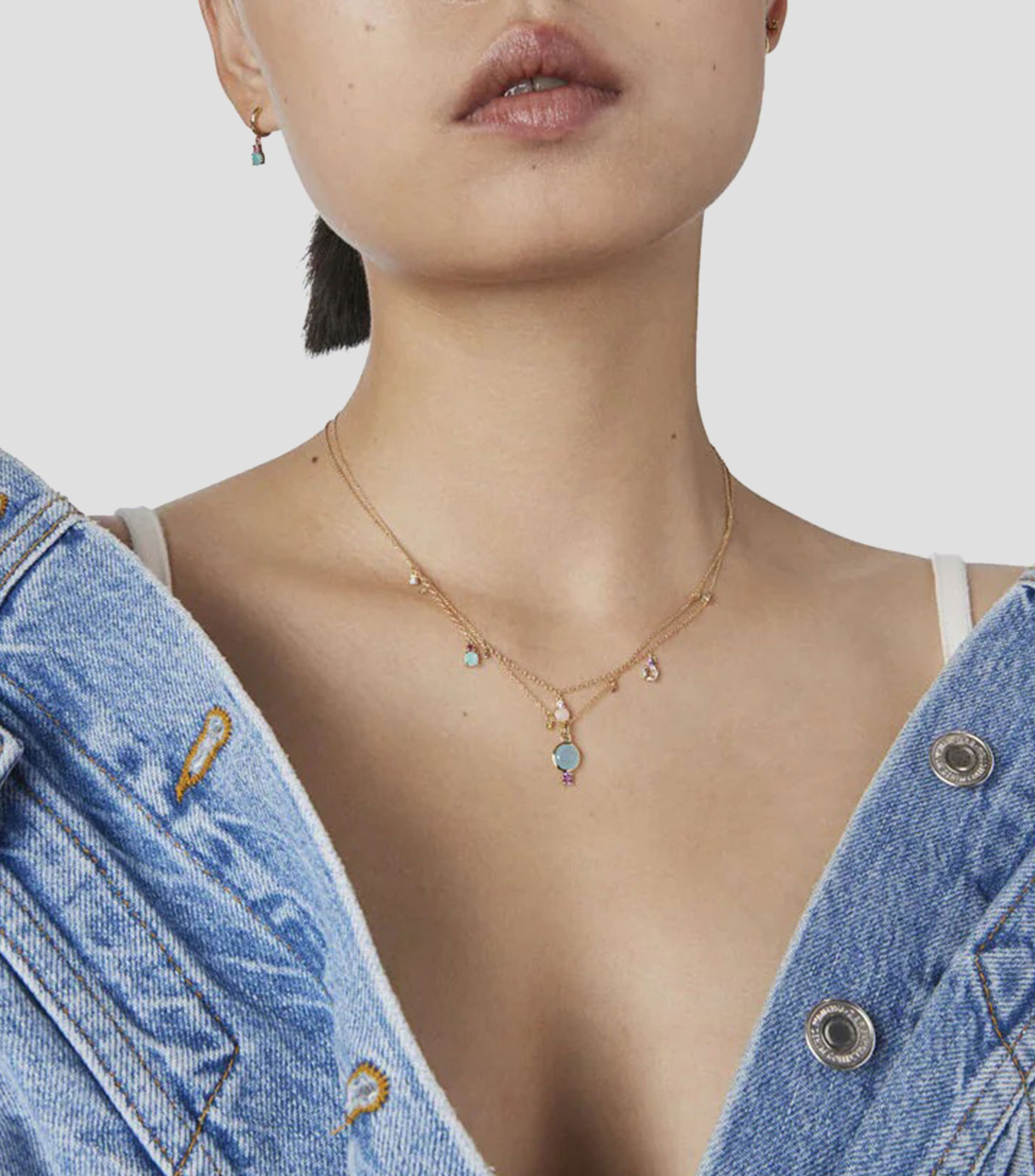 Collar con dije redondo en Oro de 18 Kilates Virtual Garden Mujer