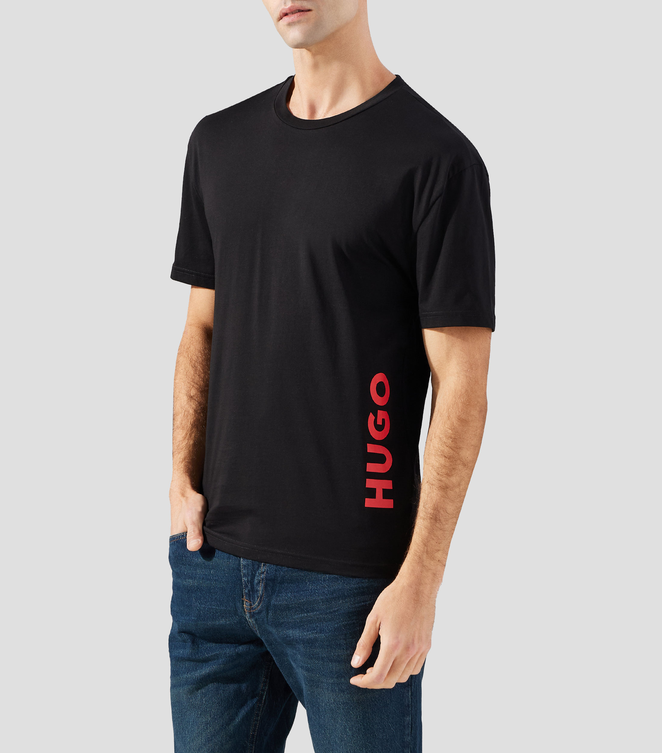 Playera cuello redondo manga corta estampada Hombre