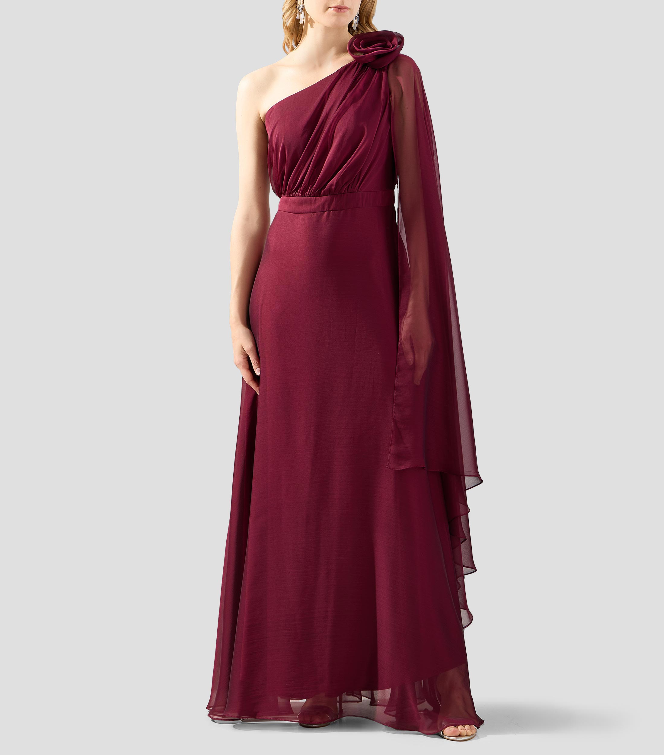 Vestido de fiesta largo liso Mujer