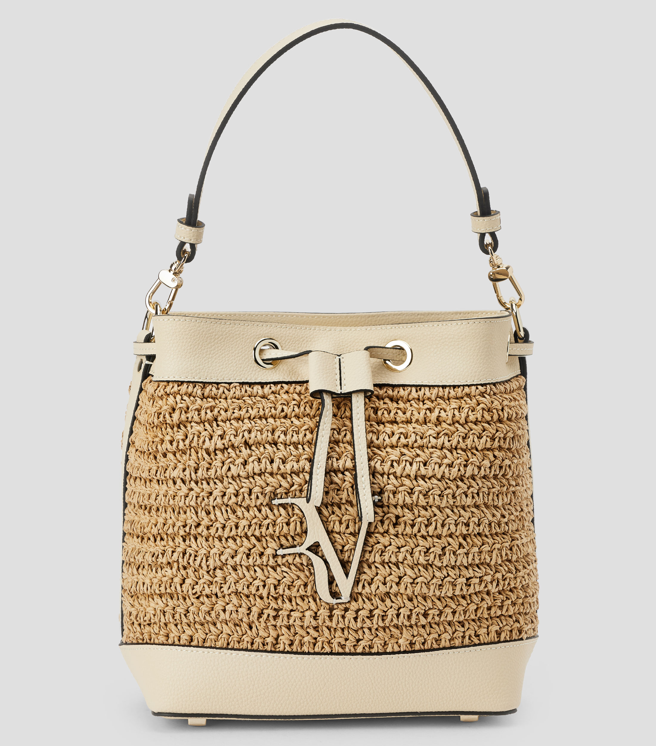 Bolsa bucket beige Jimena sólido Mujer