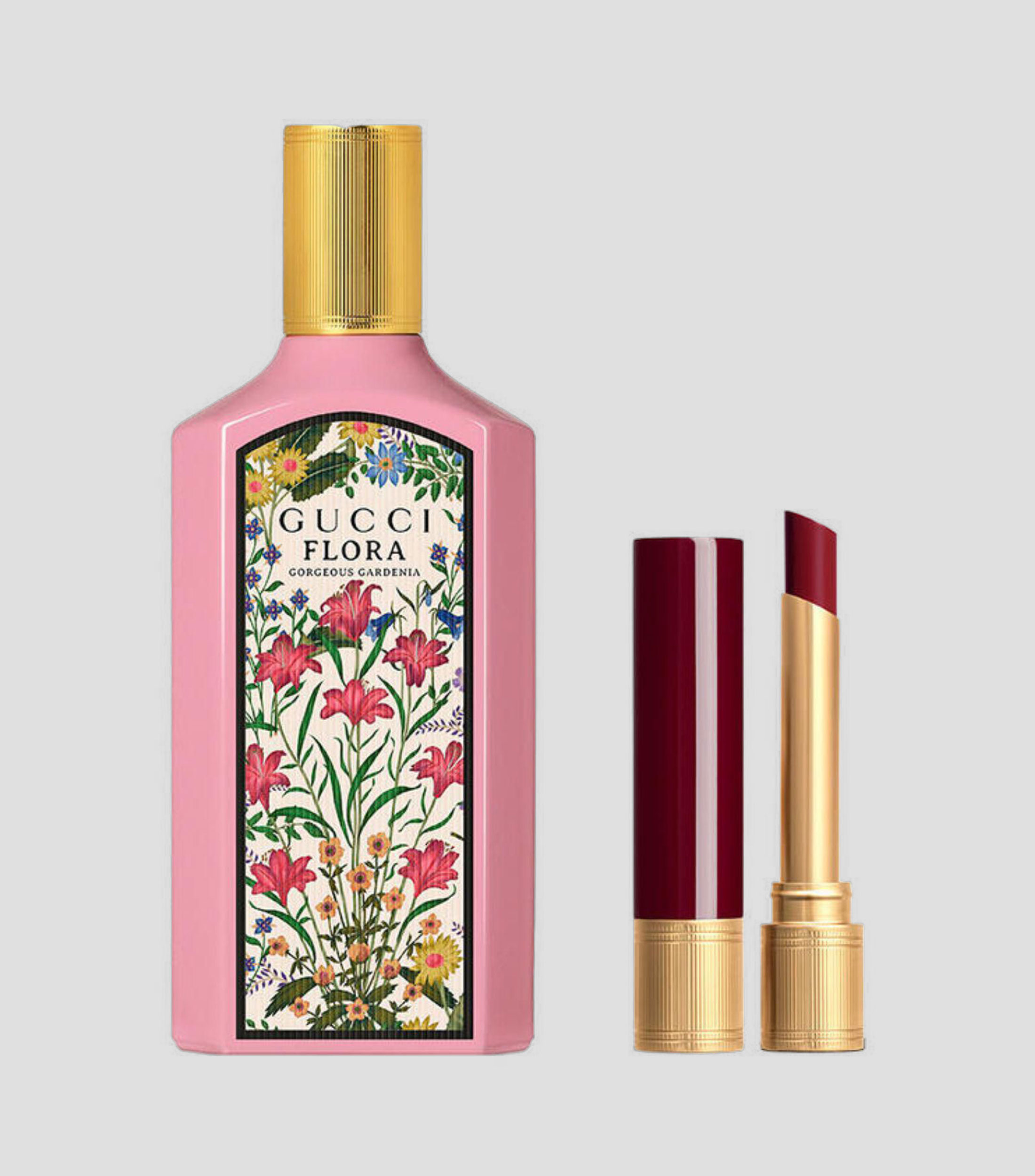 Set Gucci Beauty - Flora Gardenia Eau de Parfum & Lipstick Matte Rosso Ancora Mujer