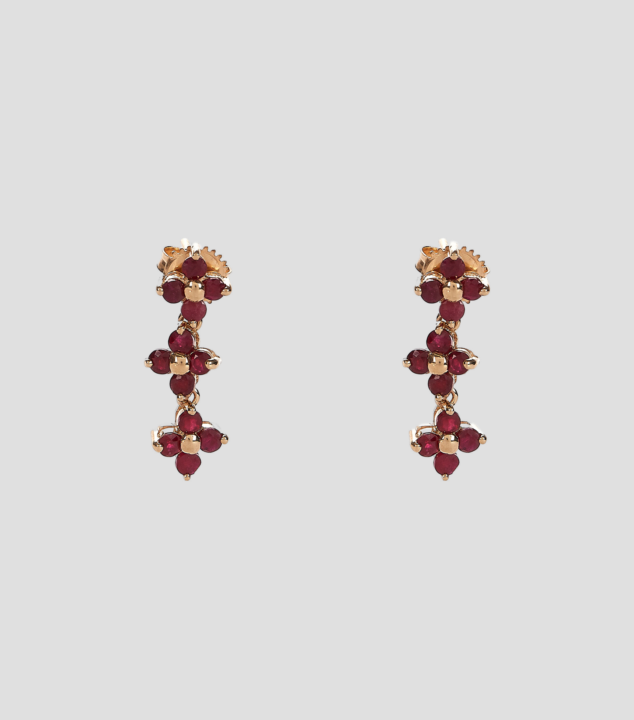 Aretes en Oro de 14 Kilates con Incrustación Mujer