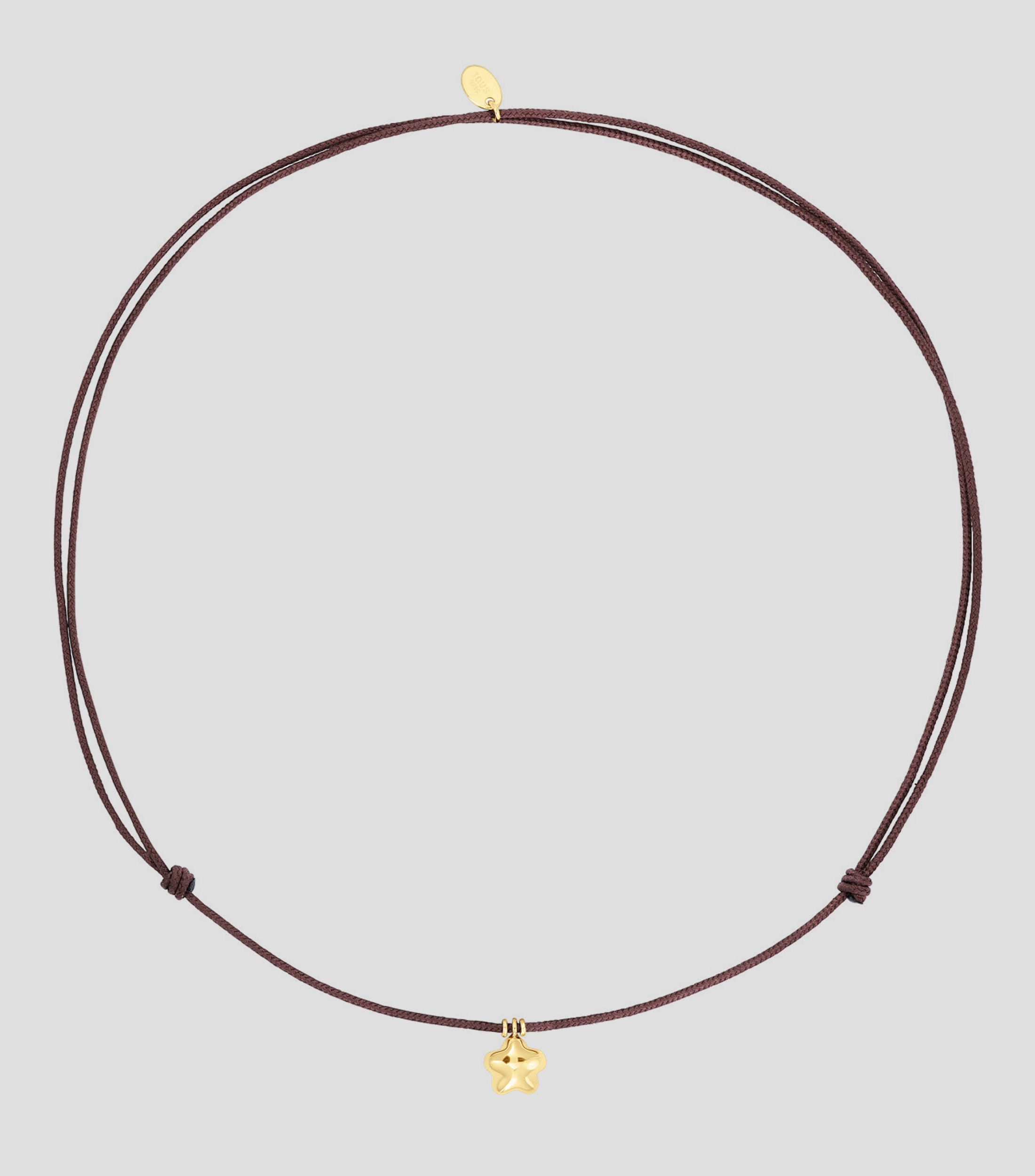 Collar de cordón marrón con flor Balloon Mujer