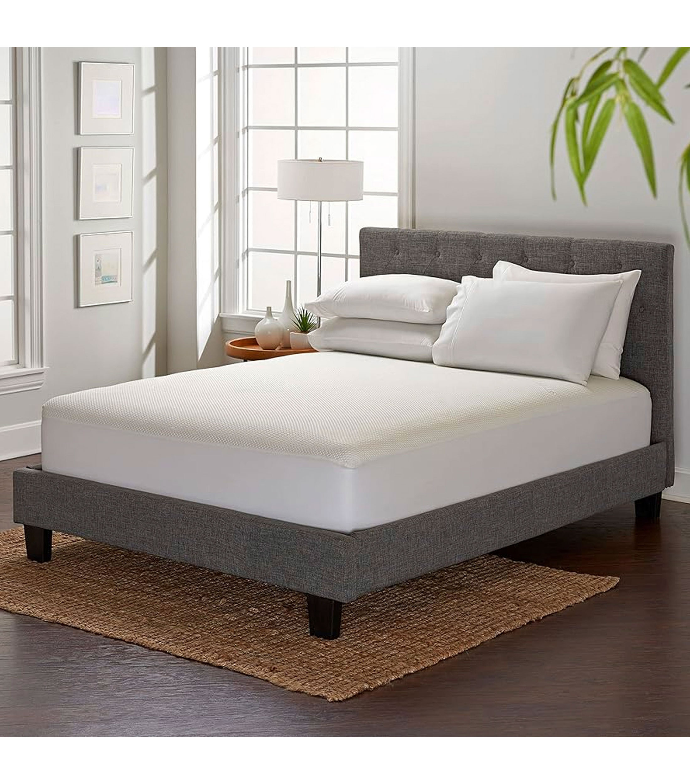 Cubre Colchón Queen Size Tencel Blanco
