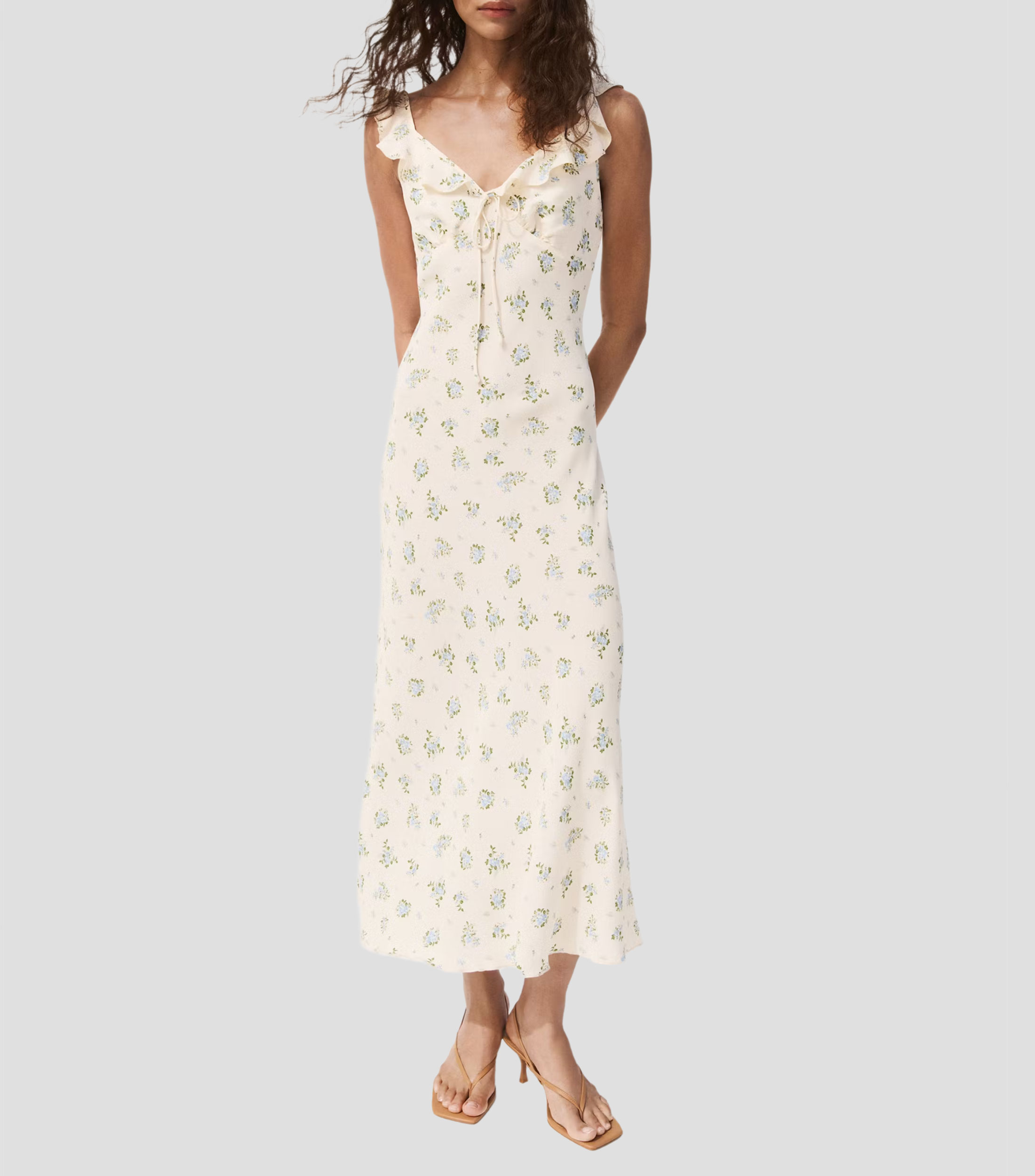 Vestido largo estampado Mujer