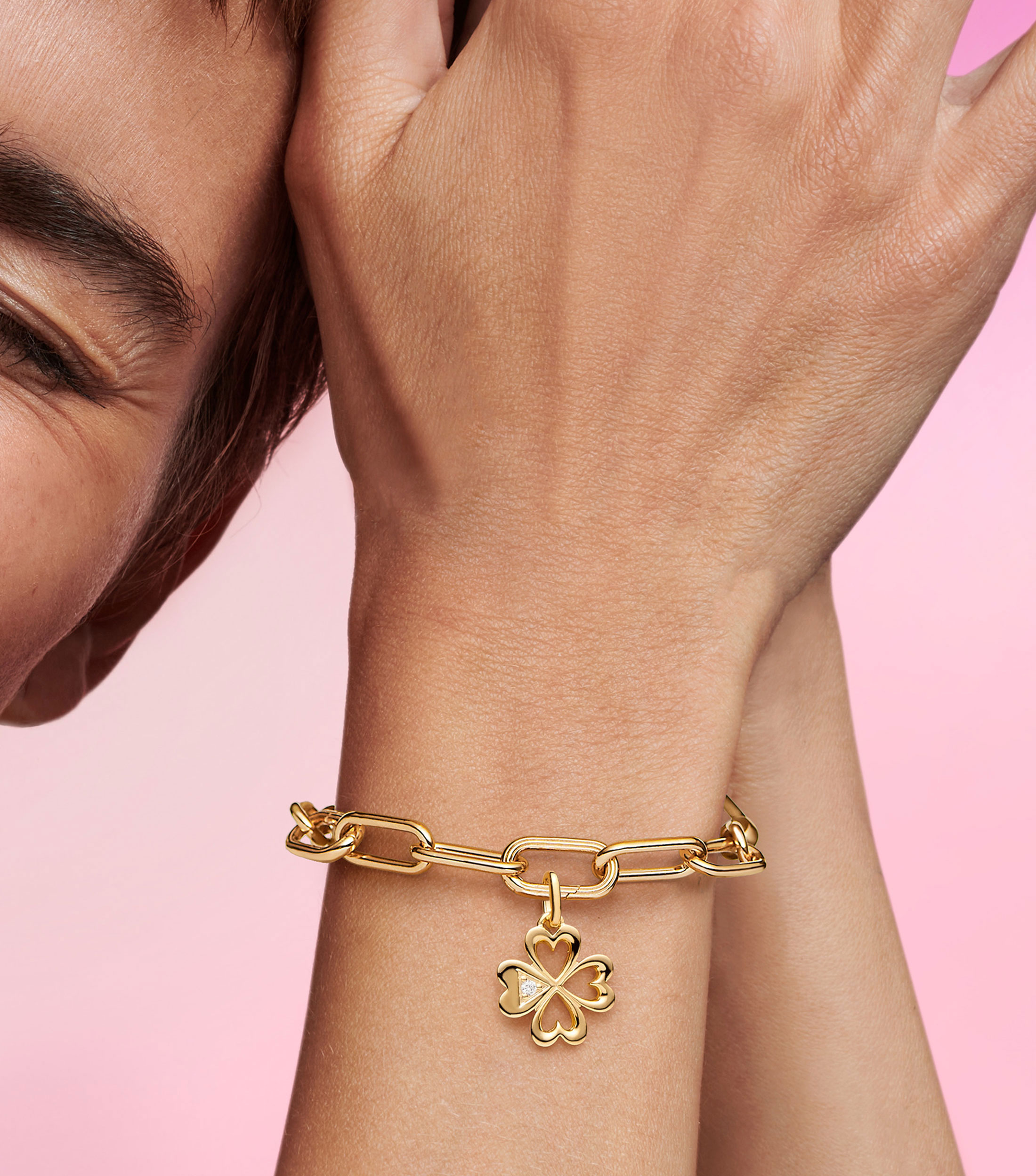 Charm Medallón Corazón Trébol de Cuatro Hojas ME Mujer