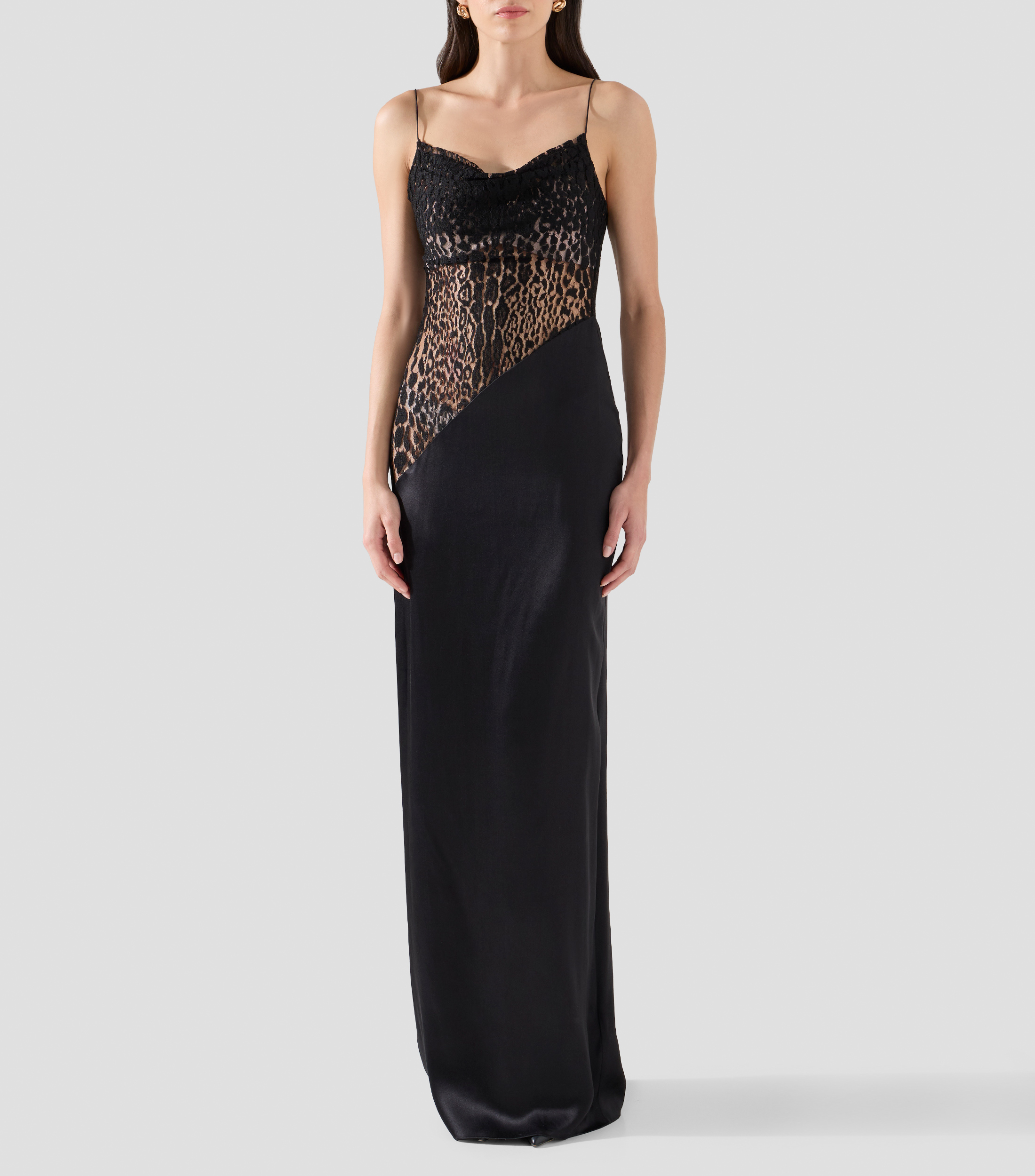 Vestido largo liso Mujer