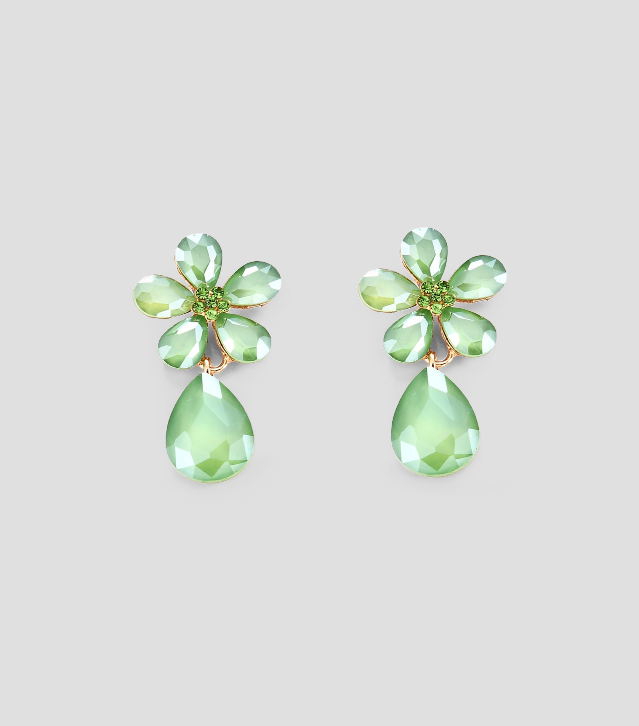 Aretes Flor y Gota Mujer
