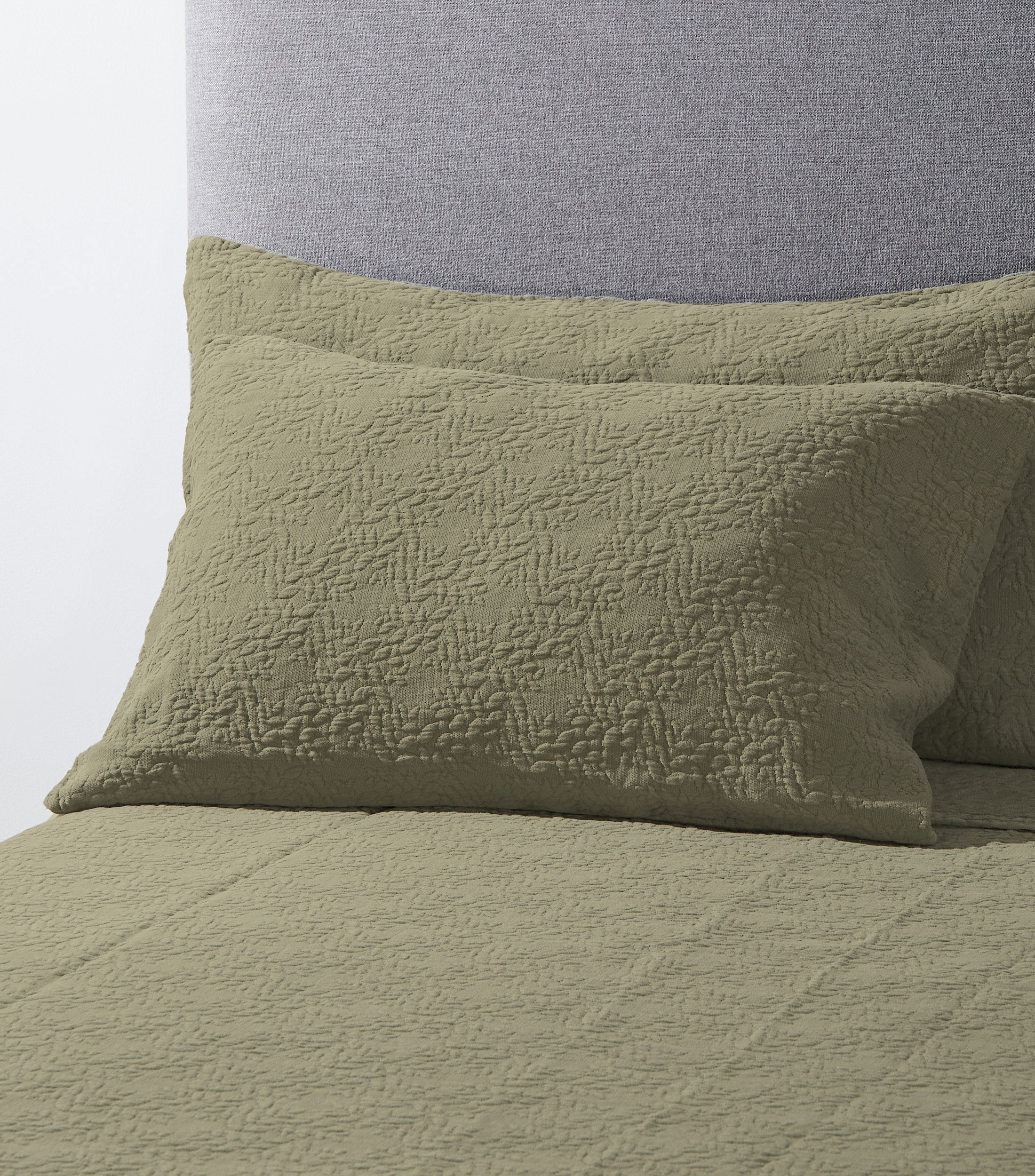 Funda para almohada King Size en algodón verde