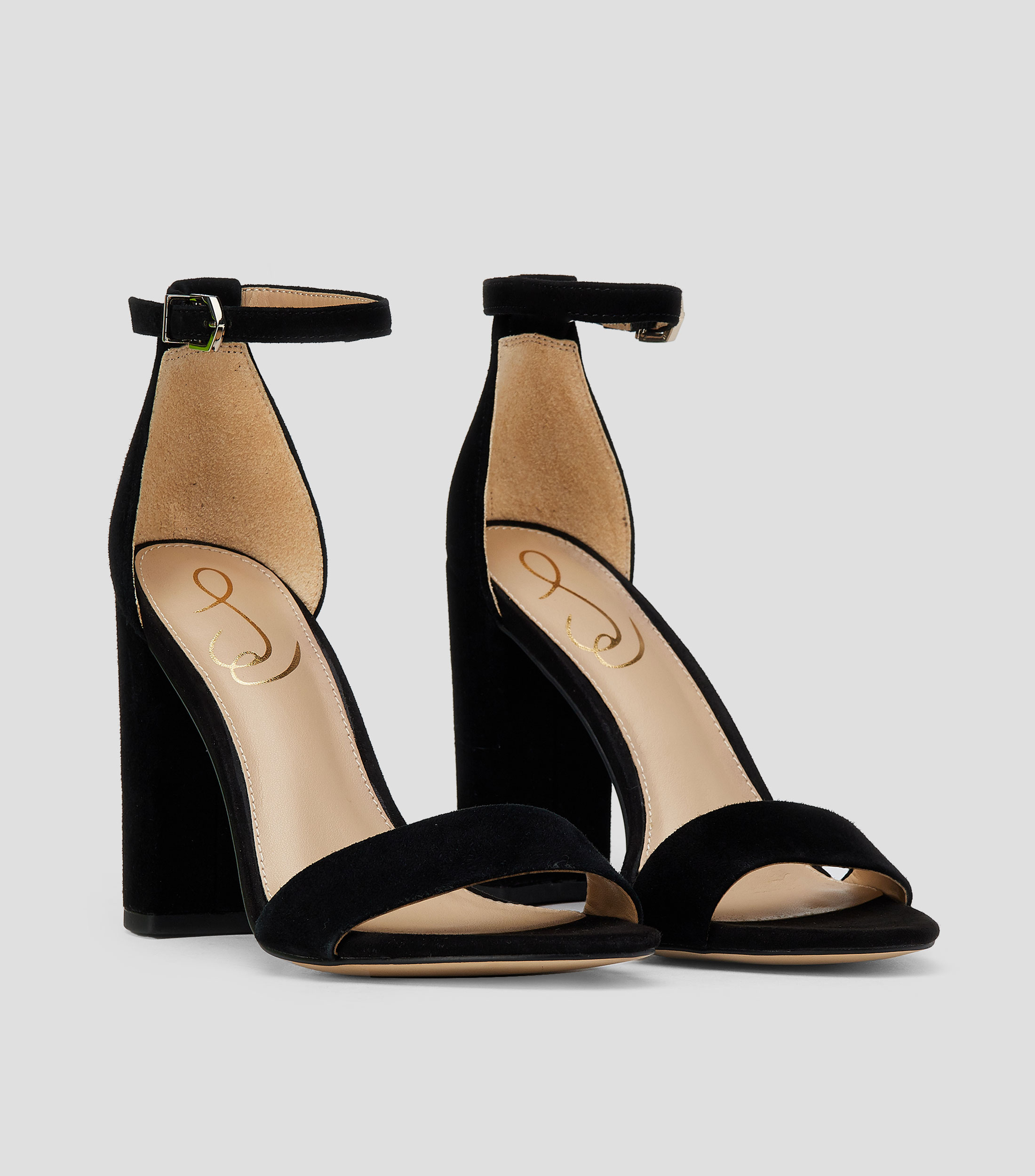 Sandalias con tacon alto ancho en piel Yaro Mujer