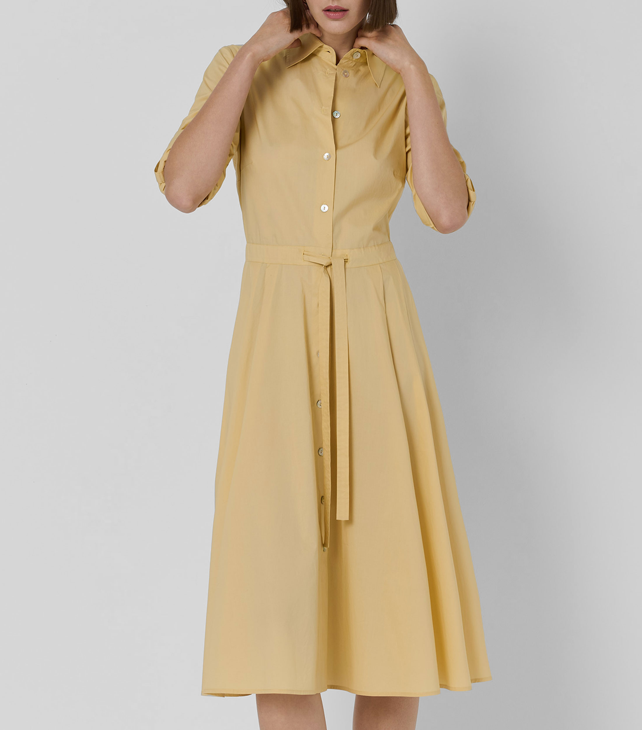 Roberto Verino: Vestido midi de manga larga camisero Mujer El