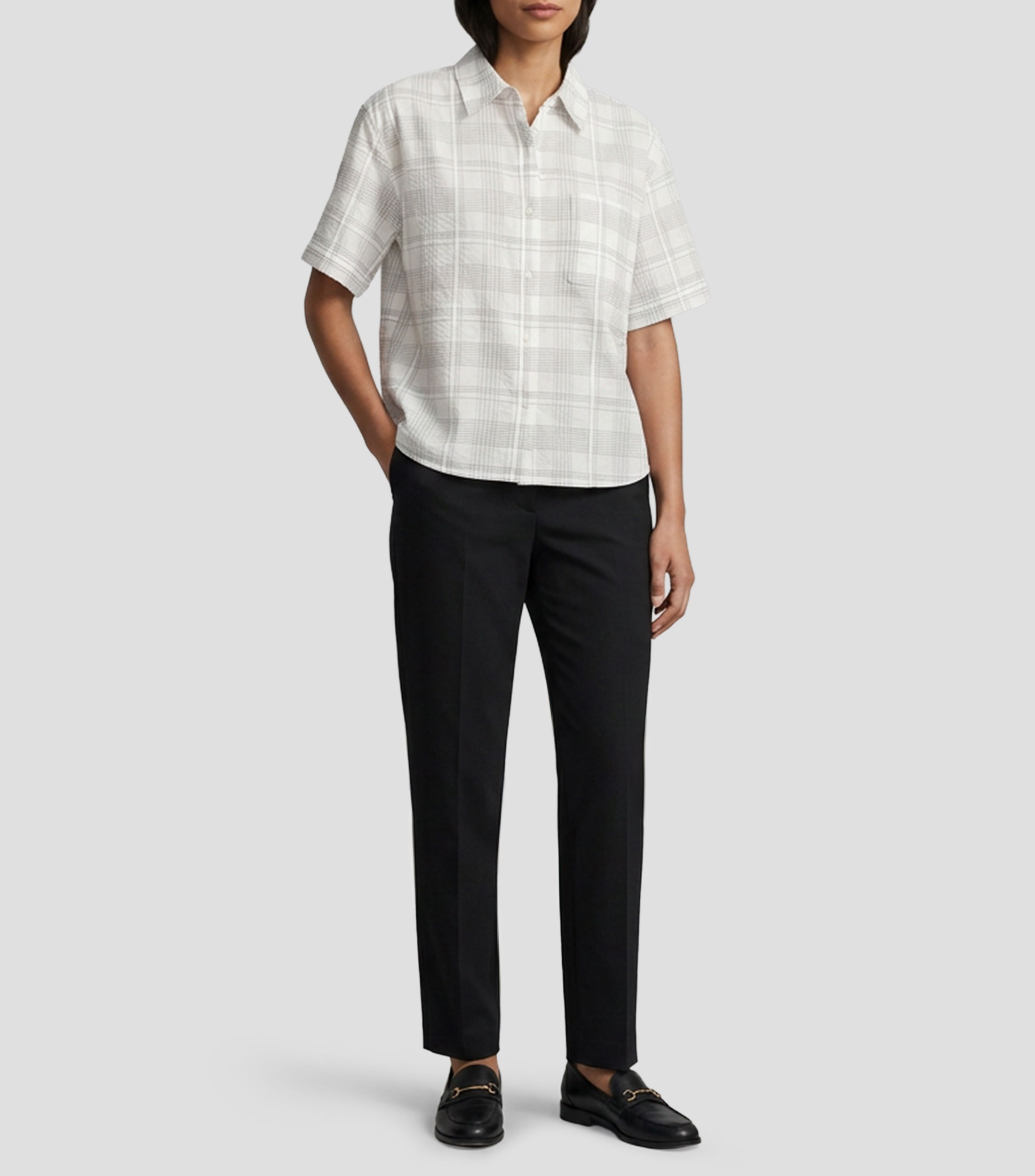 Camisa cuadros manga corta Connie Mujer