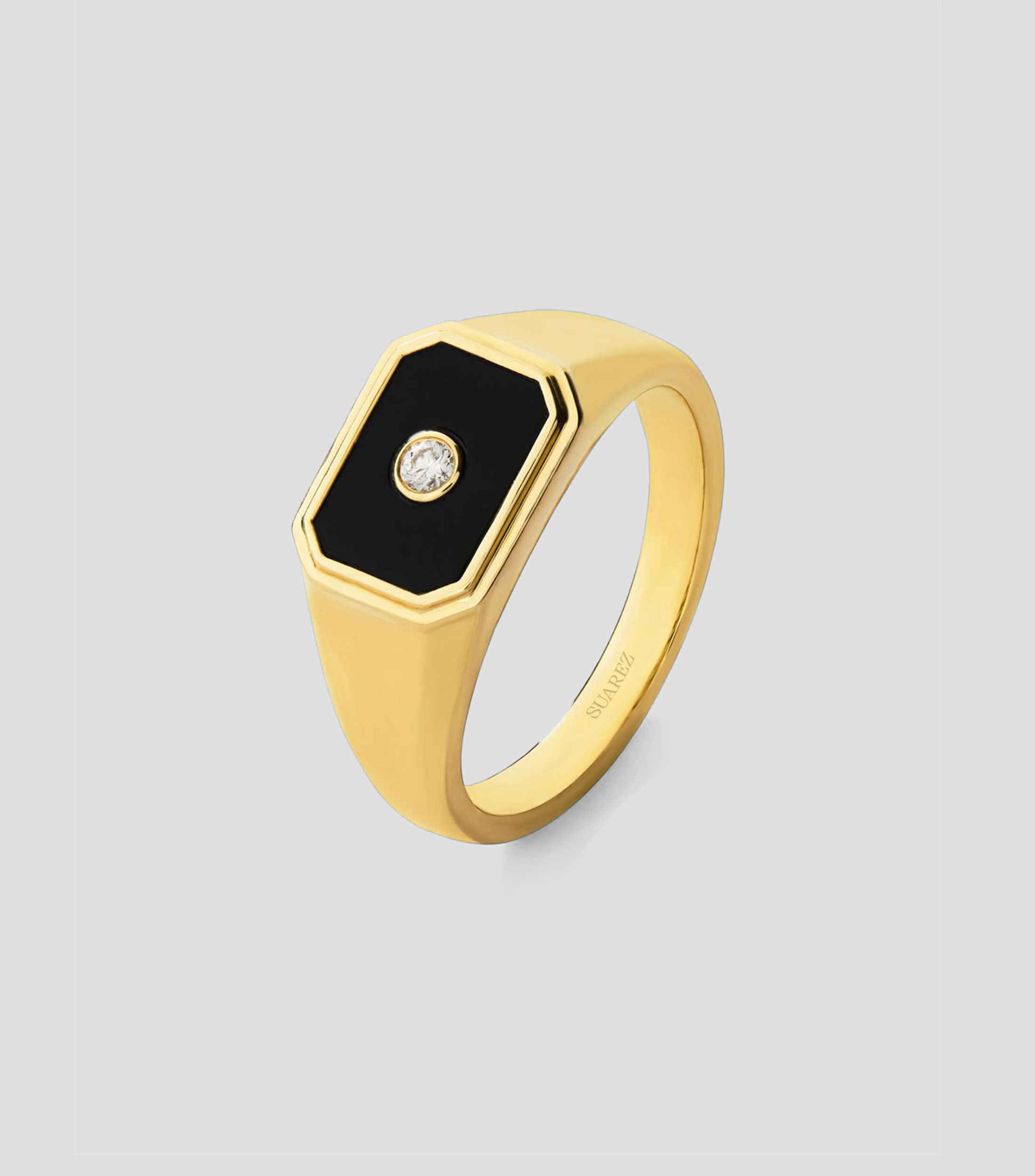 Anillo en oro amarillo Sellos con diamante Mujer