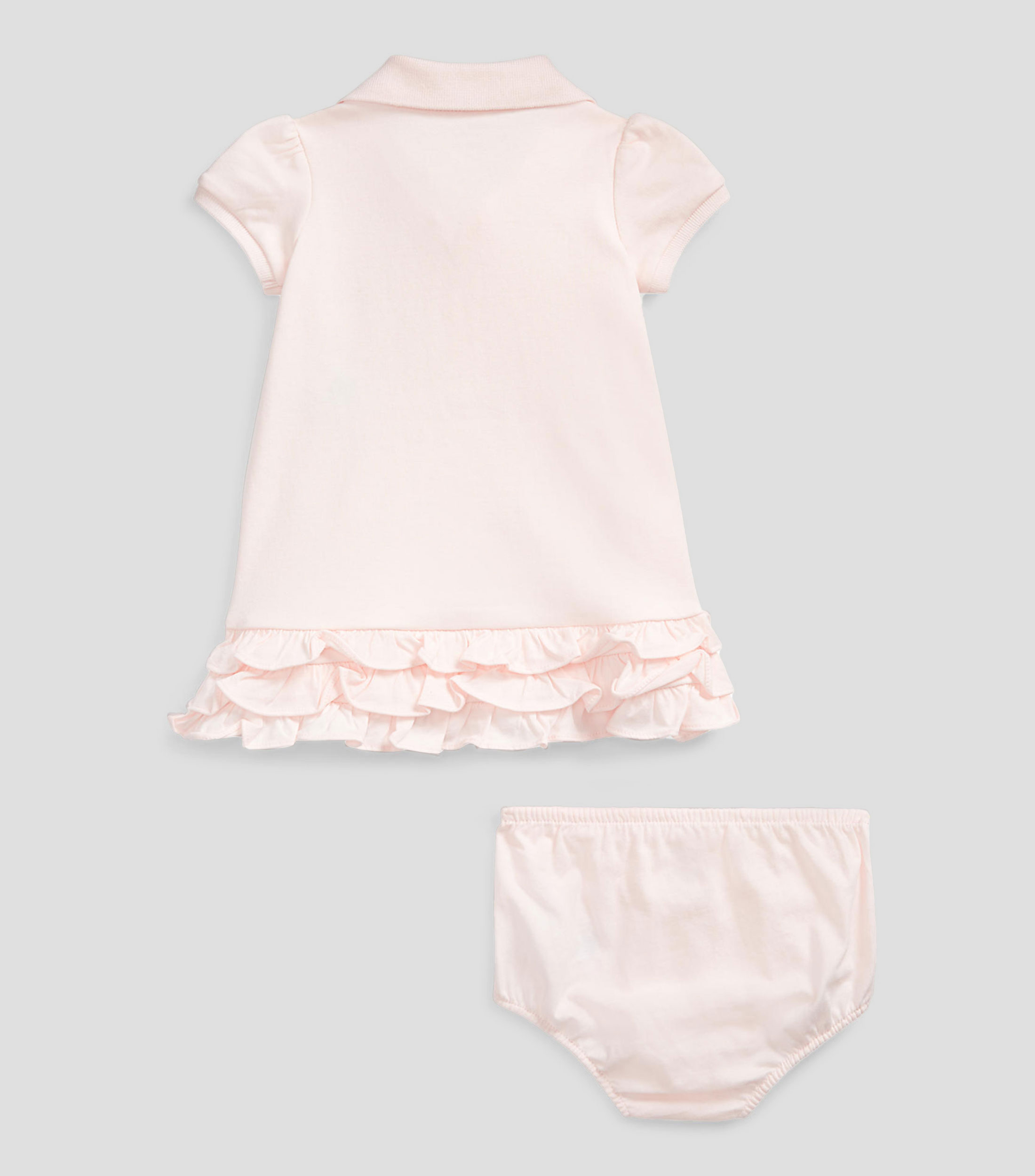 Vestido polo con volantes y bombacho Bebé