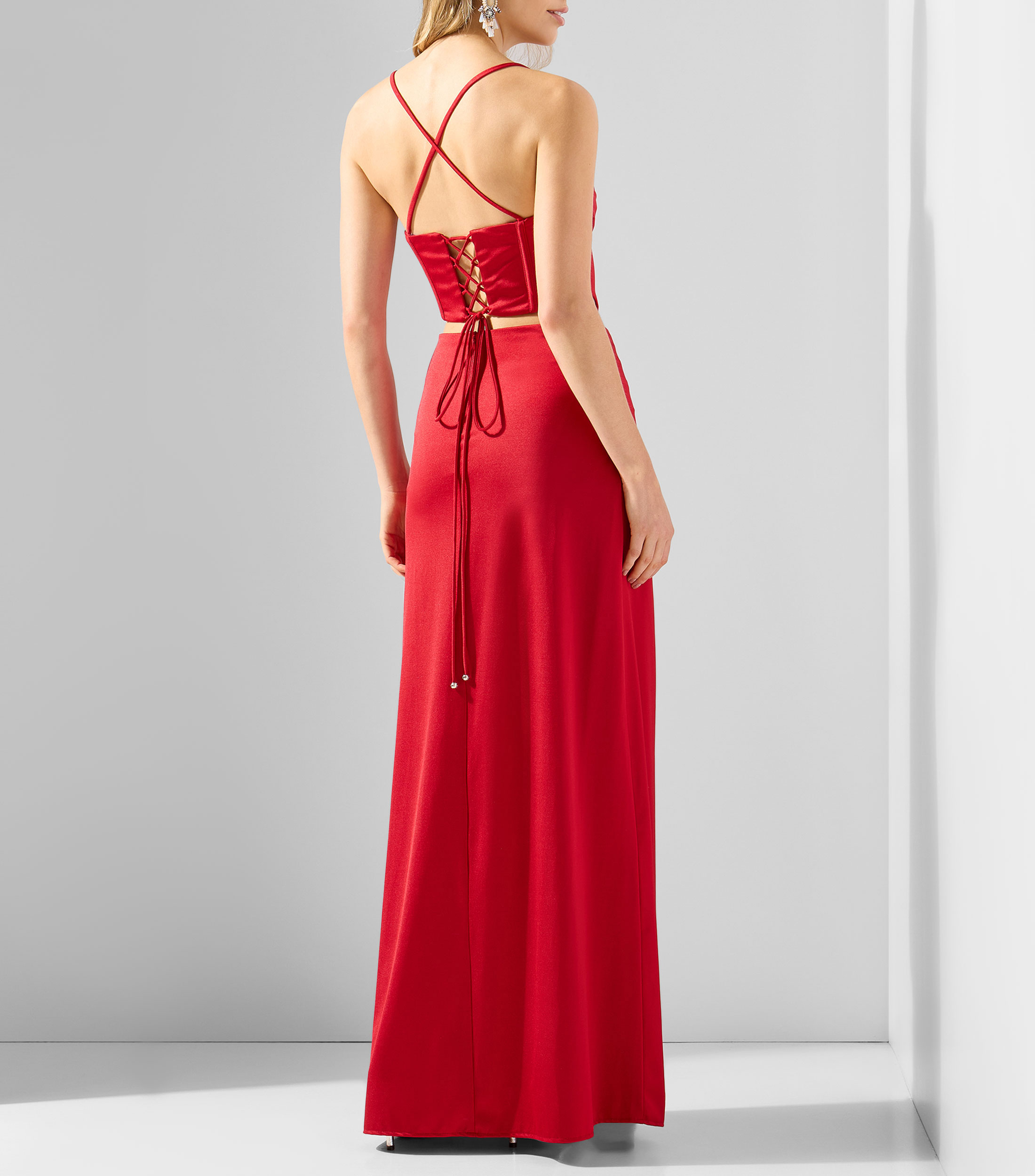 Vestido de fiesta largo liso Mujer