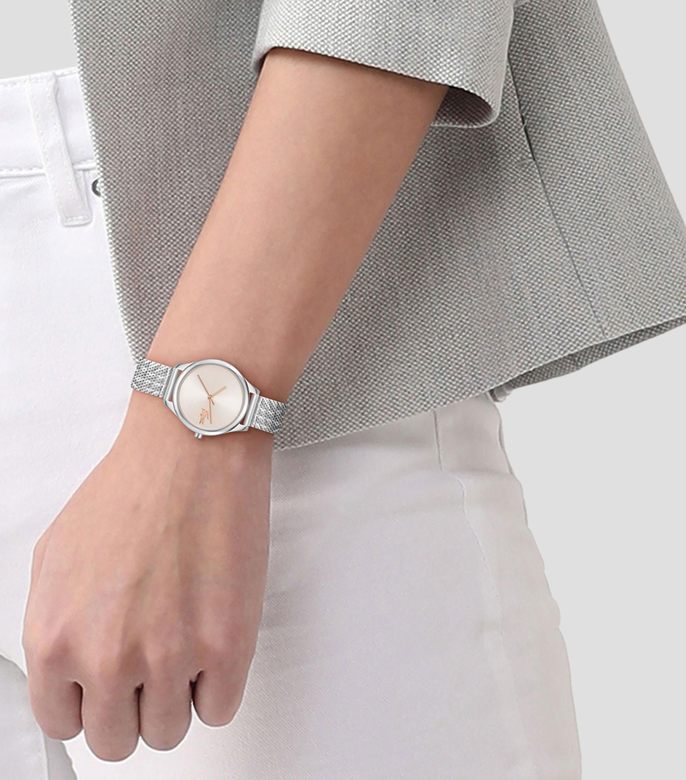 Reloj para mujer Crocodelle casual Rosa, Plateado