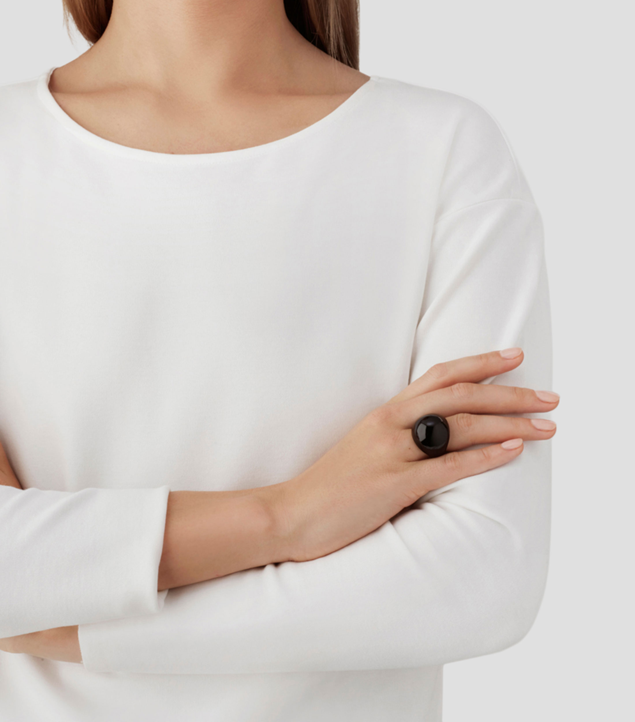 Anillo Cabuchón negro Mujer talla 54