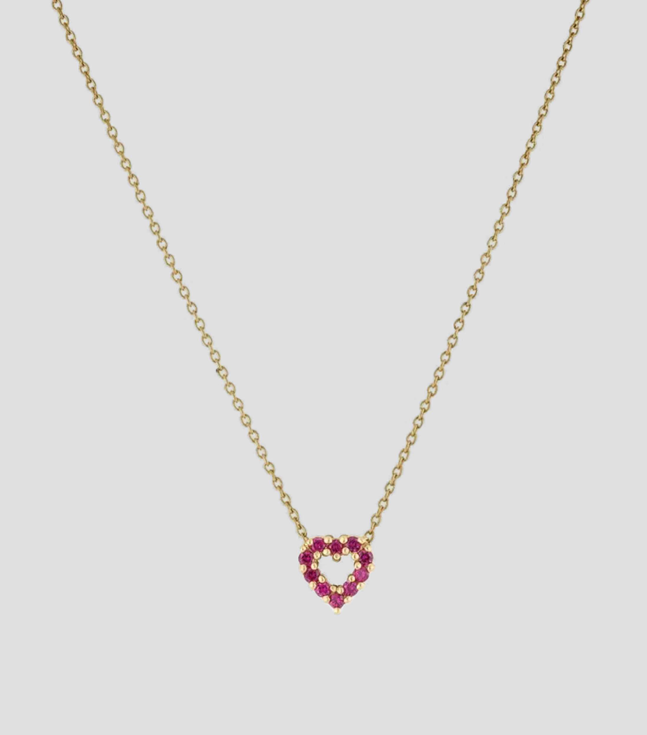 Collar en Oro amarillo de 18 Kilates Heart con rubies Mujer