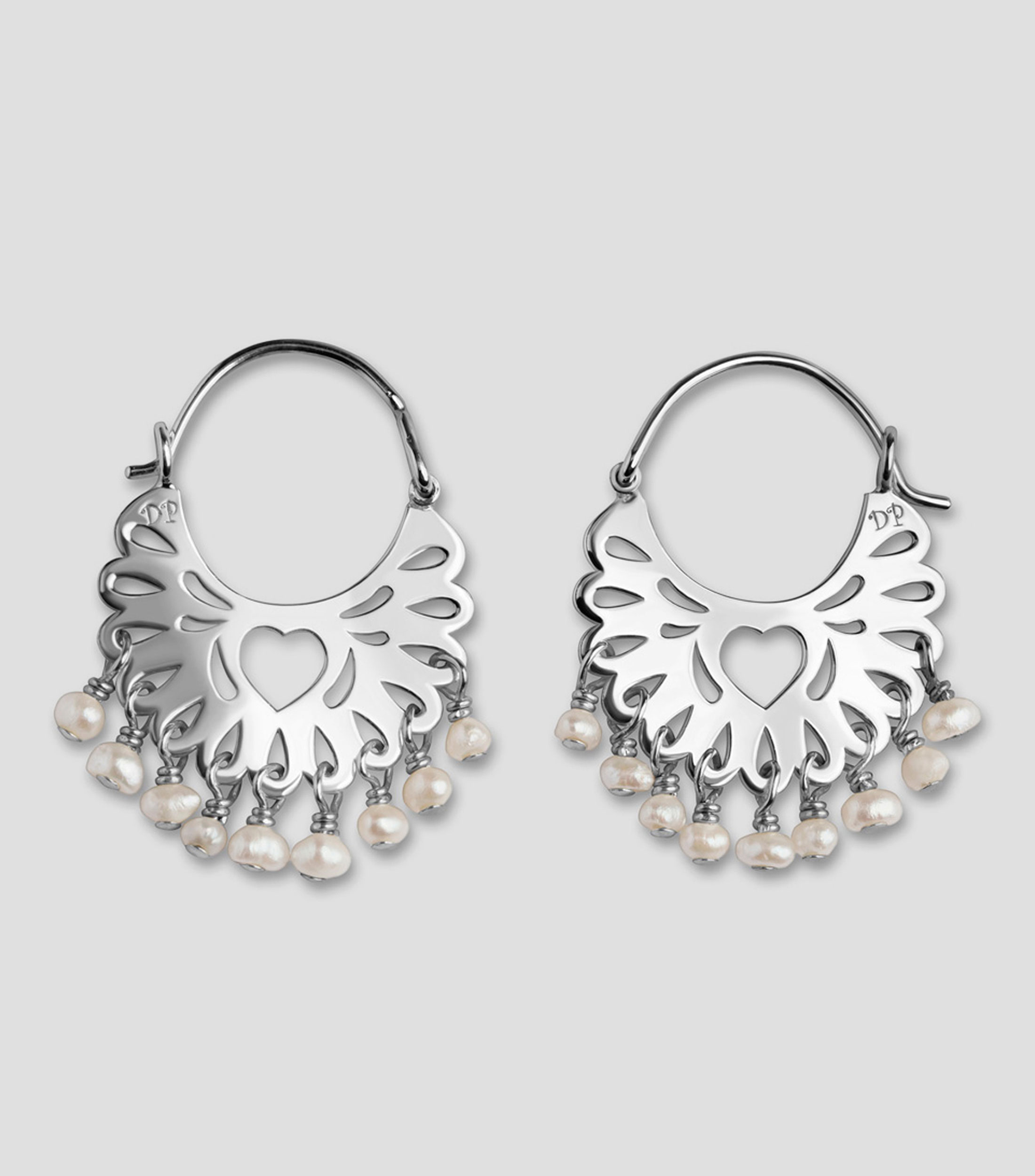 Arete en plata Amorcito Corazon Mujer