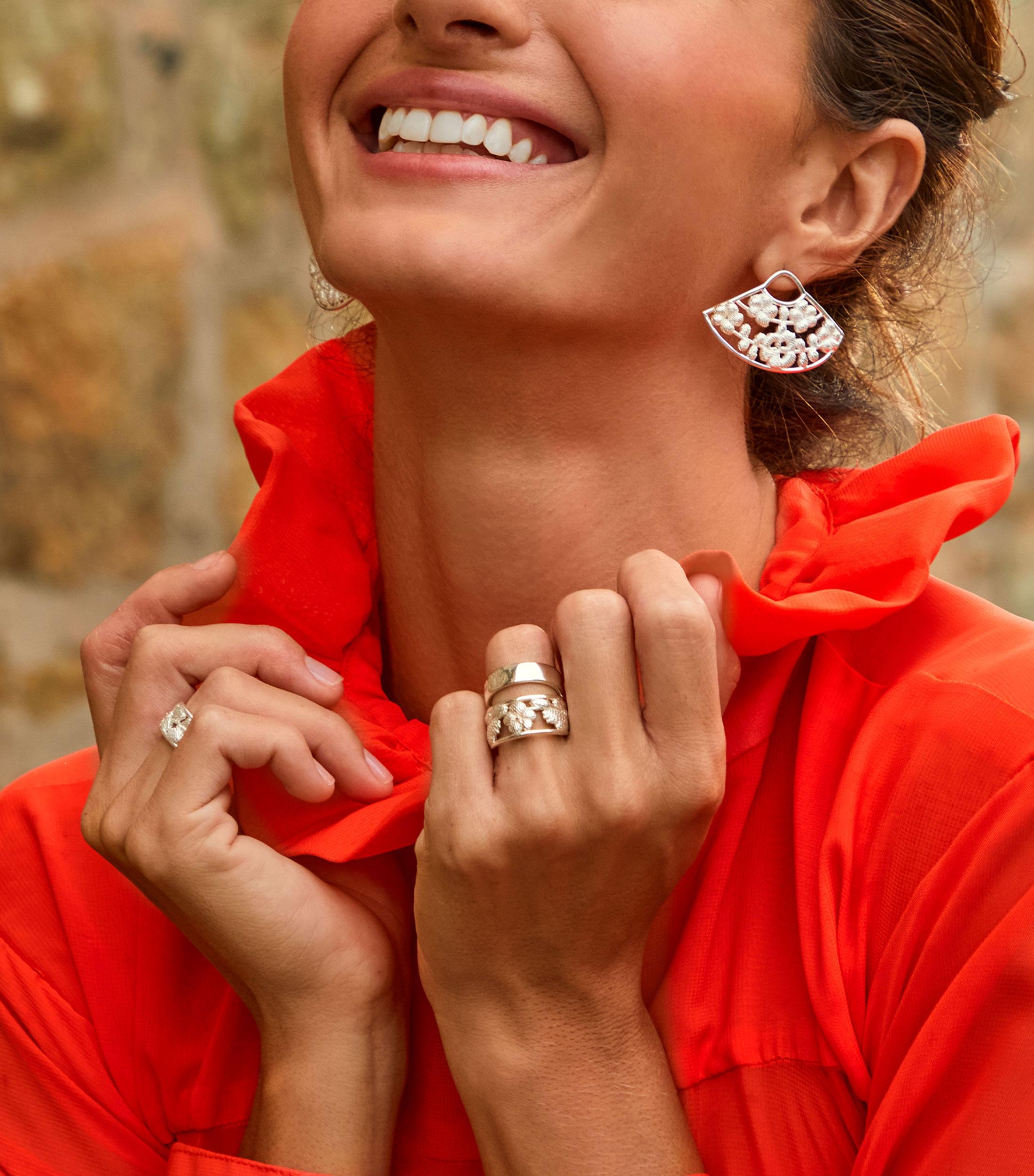 Anillo Bordados Abanico Mujer