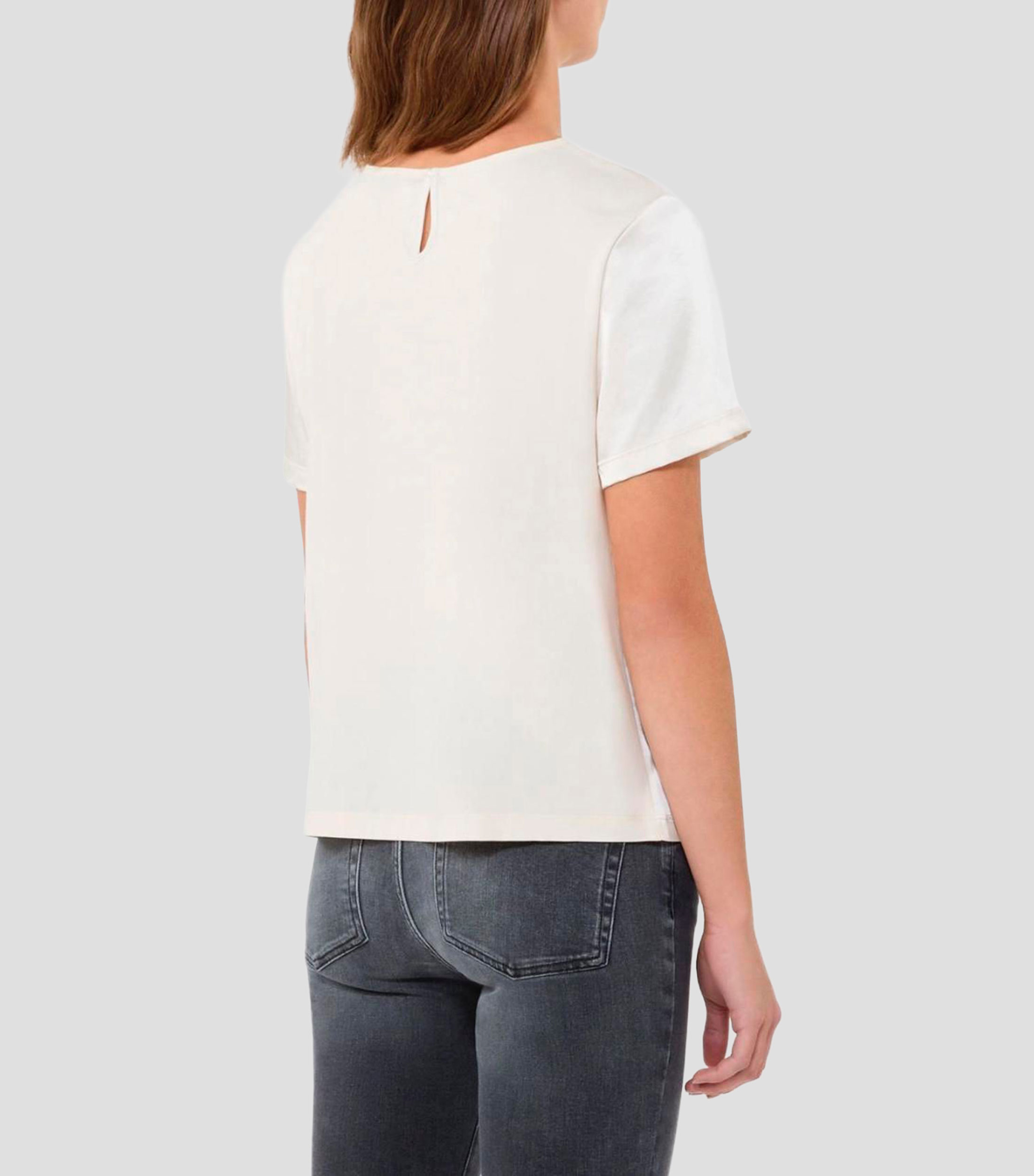Blusa lisa manga corta Mujer