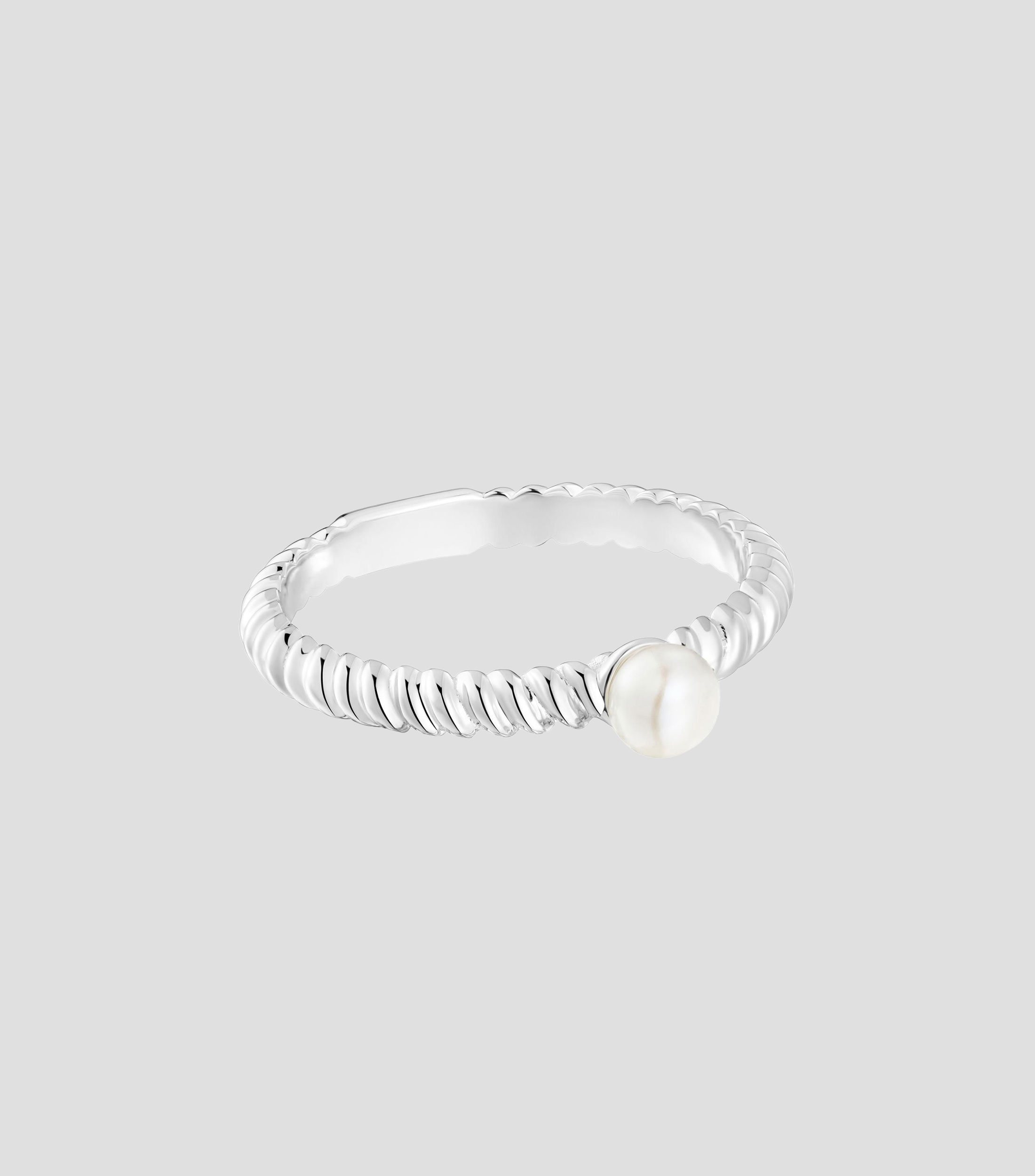 Anillo en plata Motivo con perla Mujer