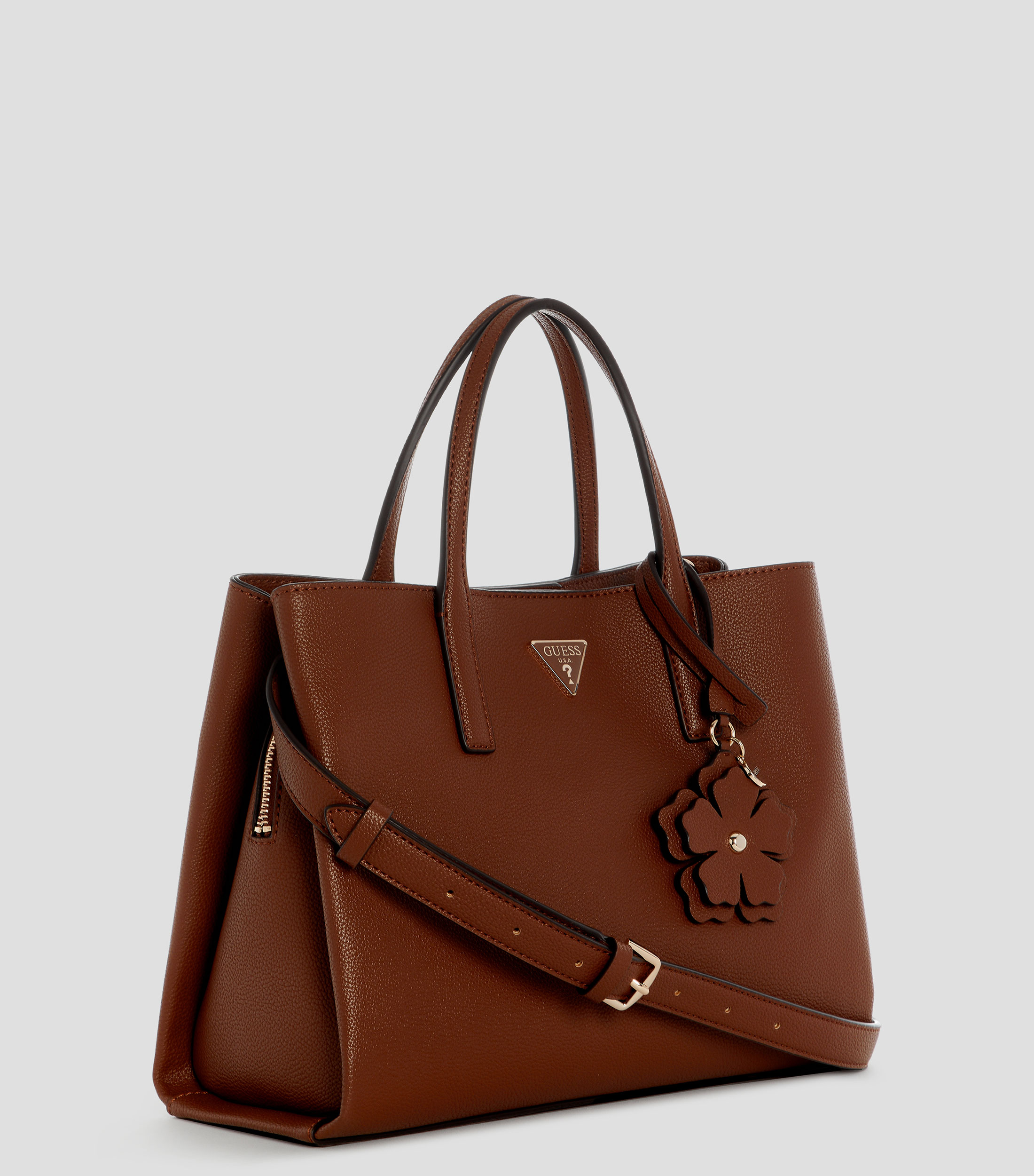 Bolsa satchel lisa con detalle texturizado Mujer