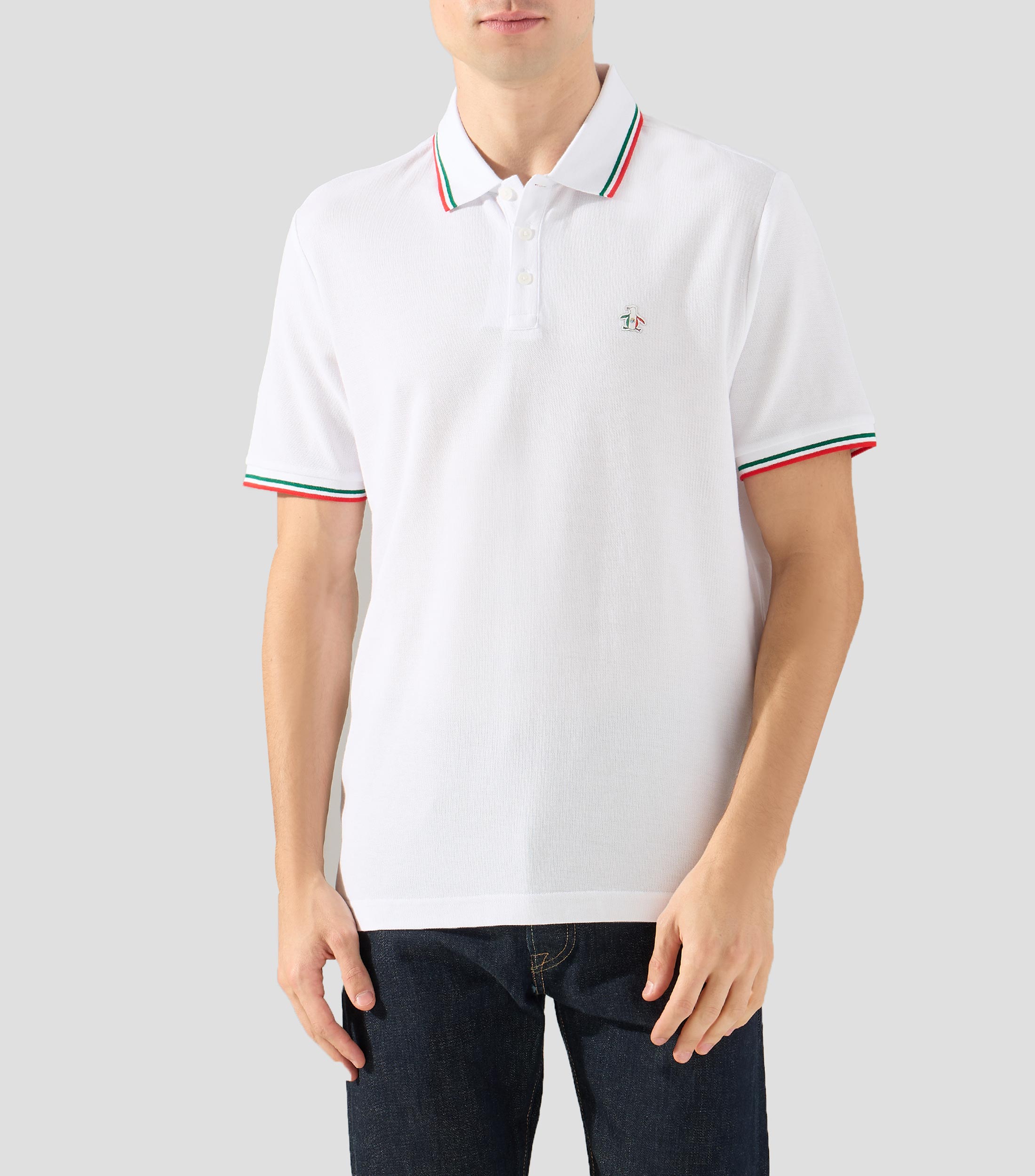 Playera tipo polo con manga corta lisa Hombre