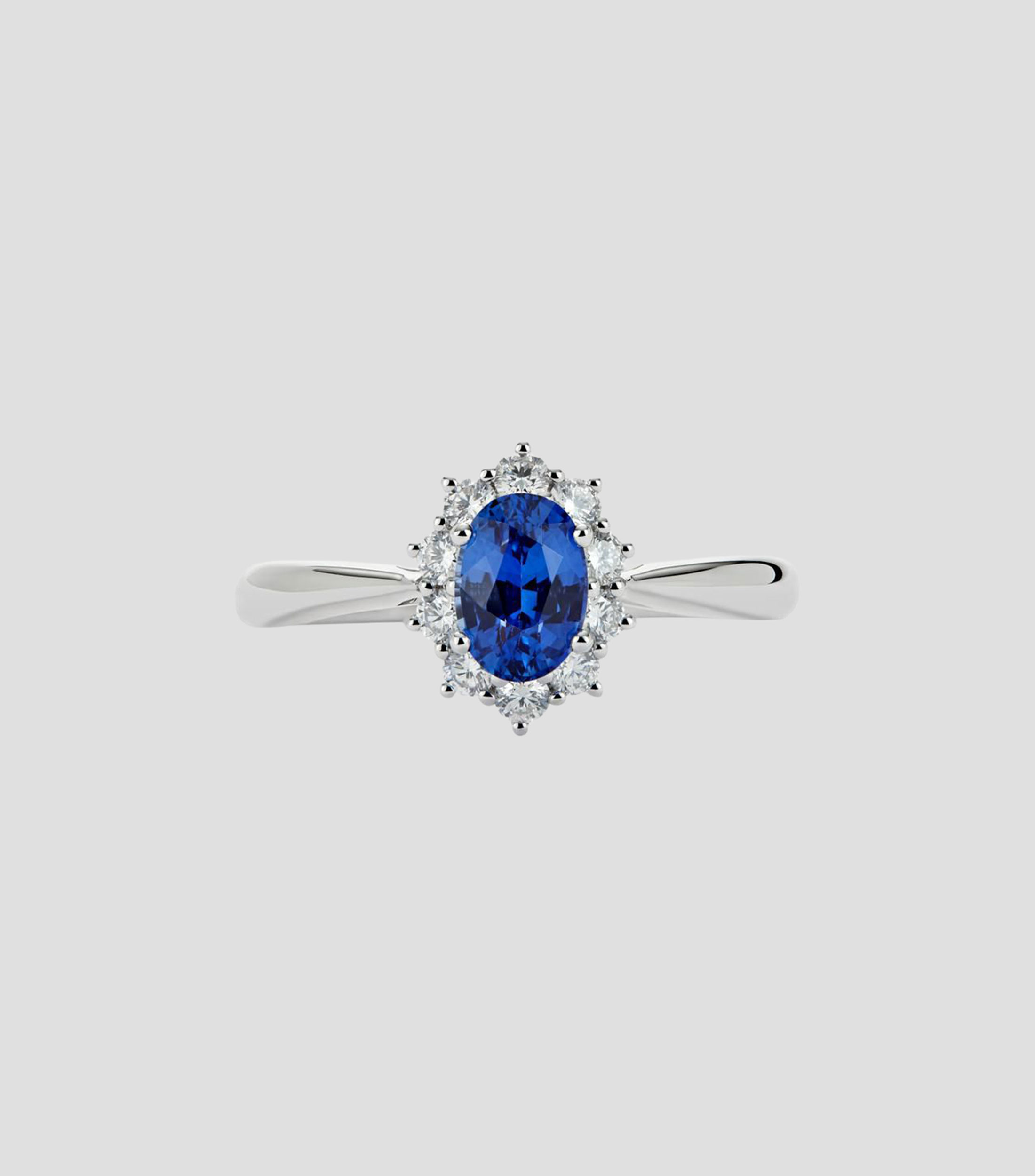 Anillo en Oro blanco de 18 Kilates con zafiro Big Three Mujer