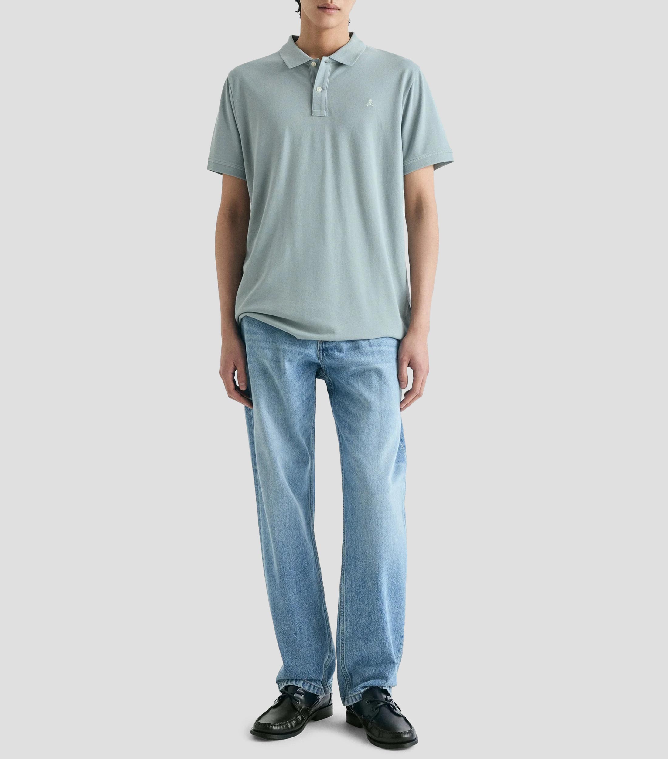 Playera tipo polo manga corta lisa Hombre