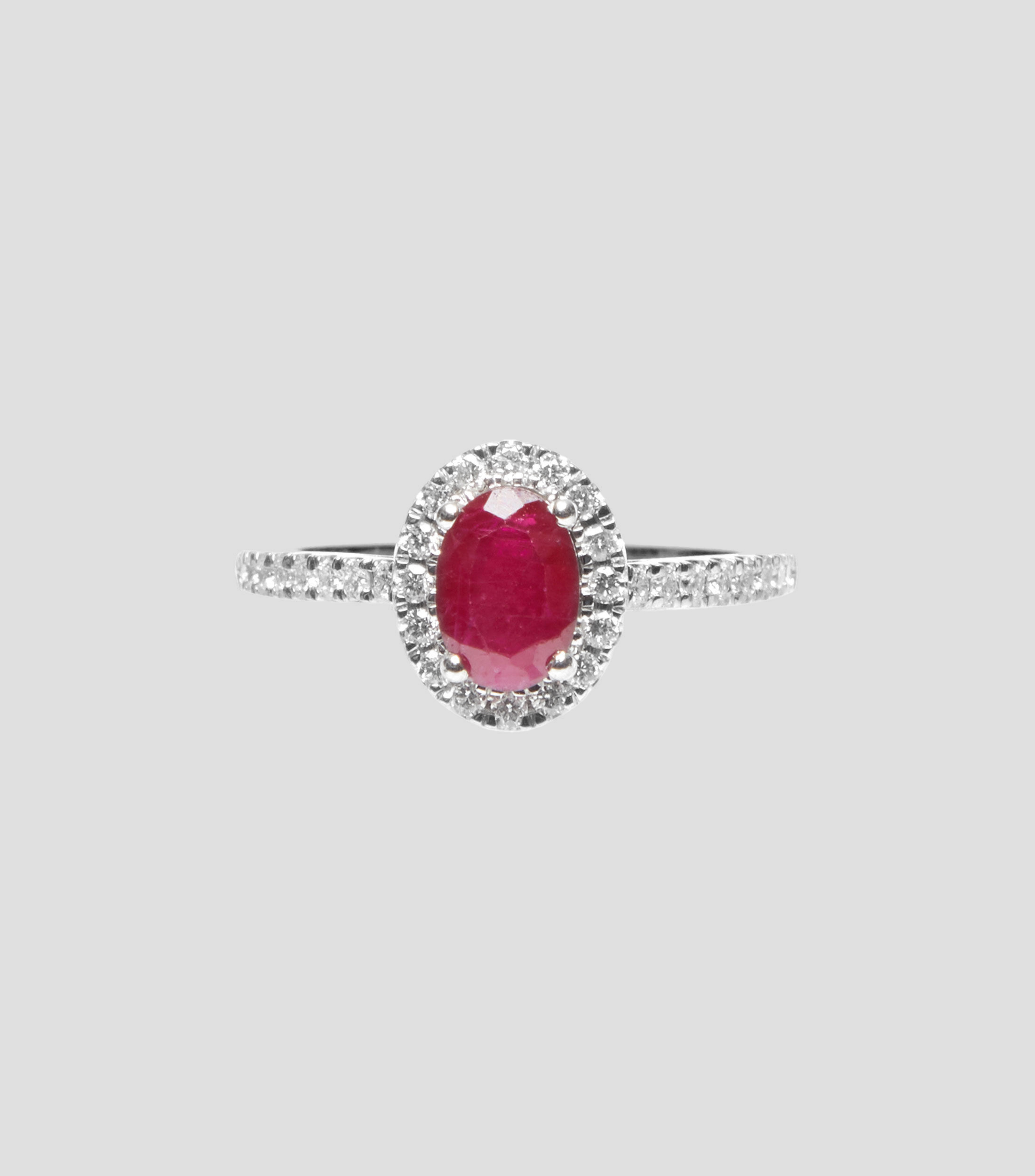 Anillo en oro blanco de 14 Kts Mujer